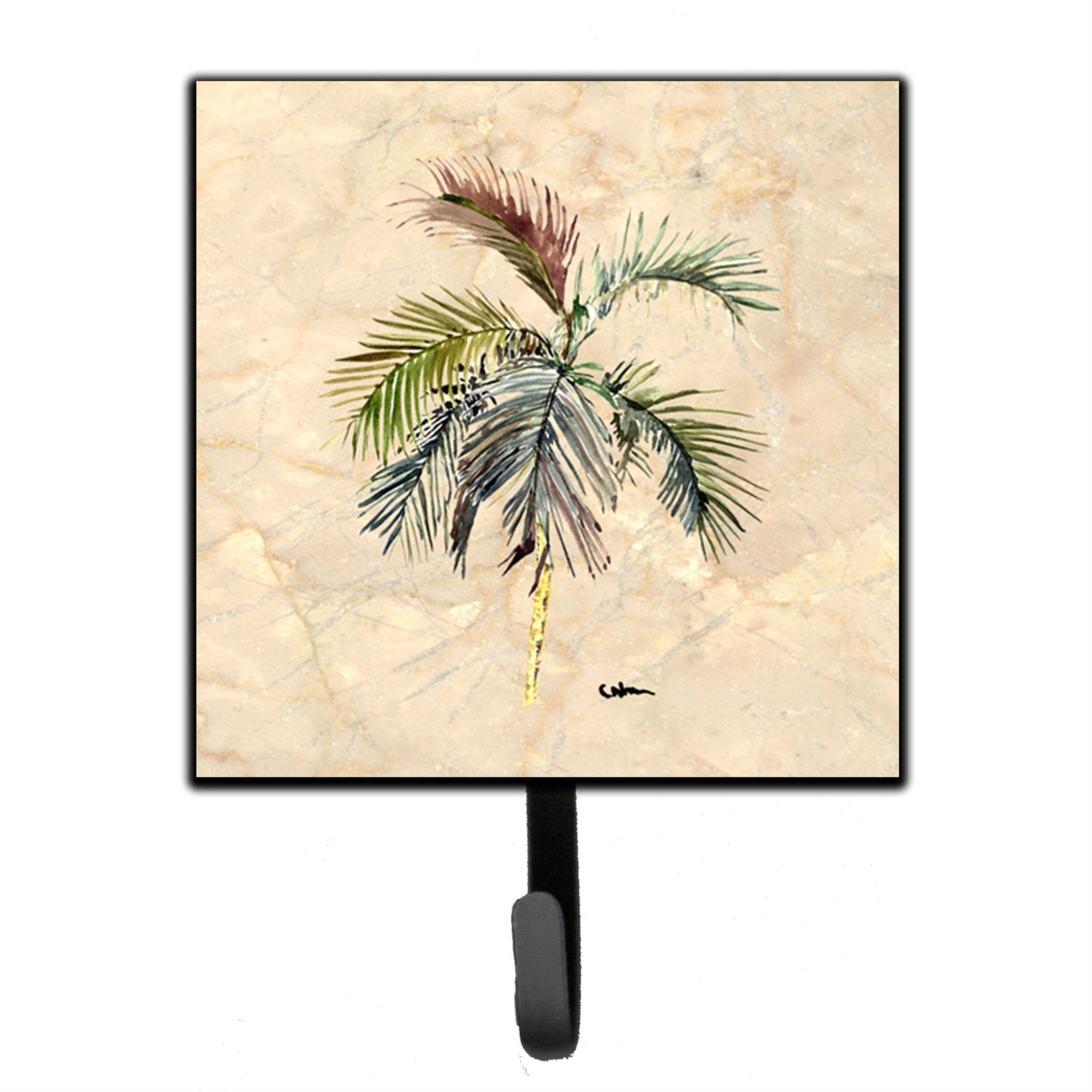 Caroline'S Treasures 8483Sh4 Tree-Palm Tree Leash Holder Or Key Hook, Small, Multicolor
