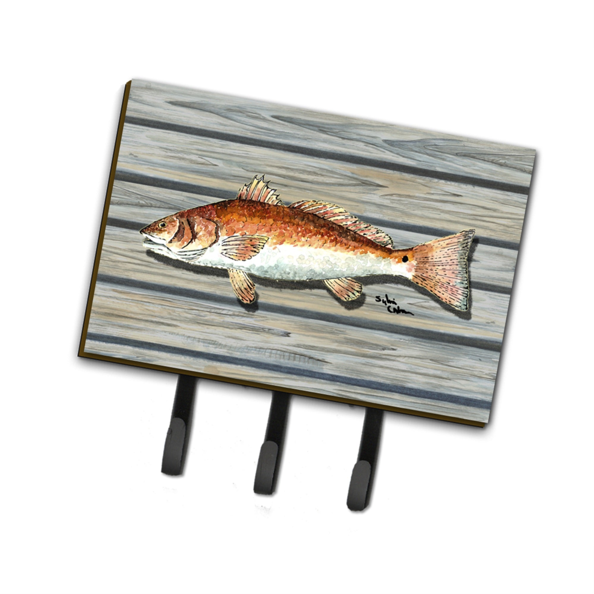 Caroline'S Treasures 8489Th68 Red Fish Leash Or Key Holder, Large, Multicolor
