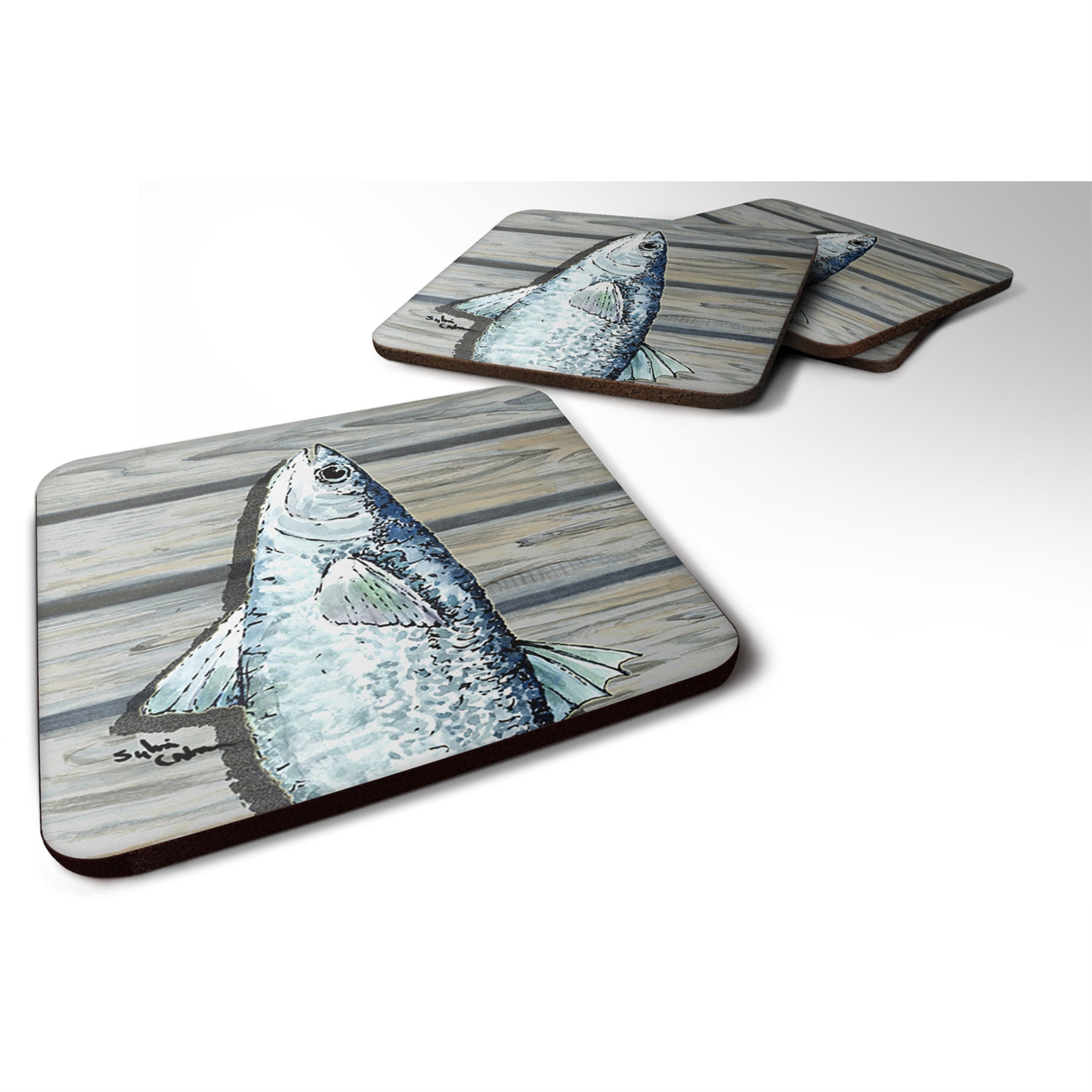 Caroline'S Treasures 8490Fc Mullet Foam Coasters (Set Of 4), 3.5 H X 3.5 W, Multicolor