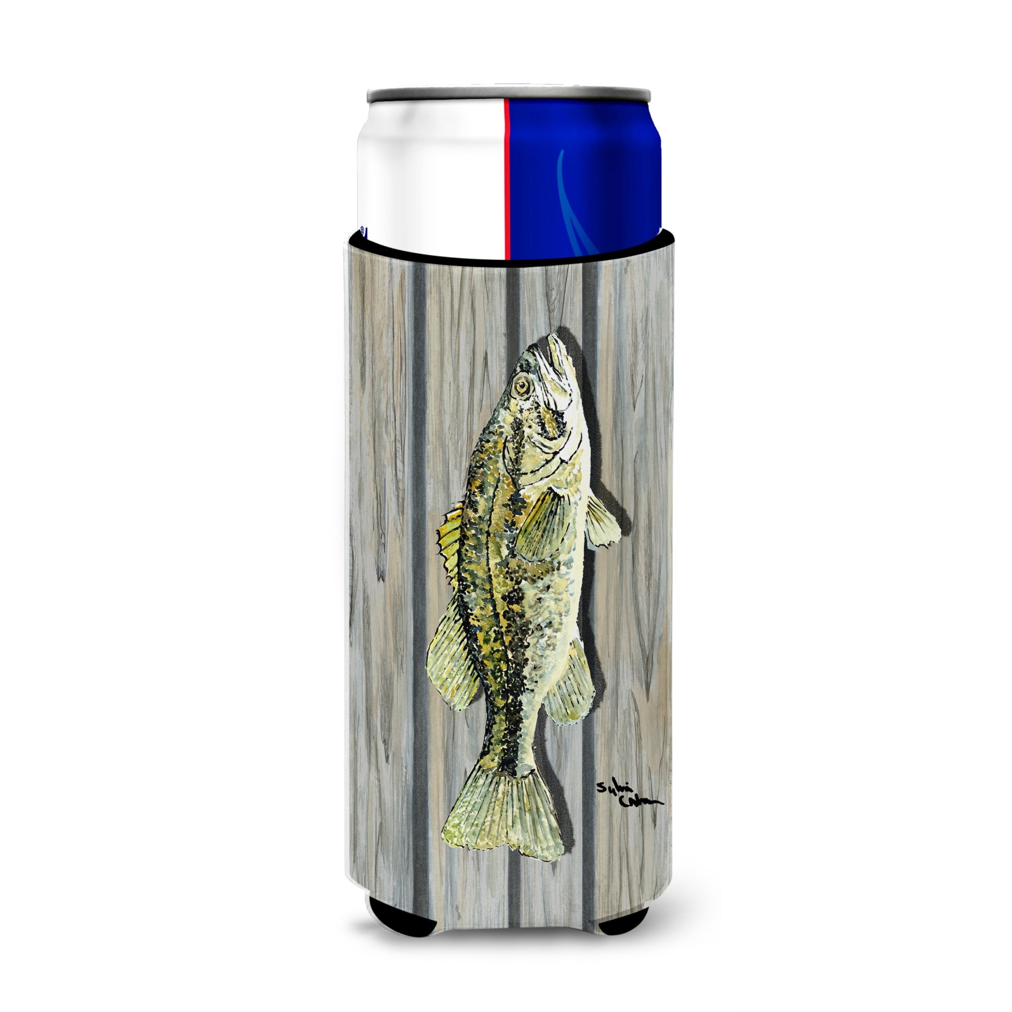 Fish Bass Ultra Beverage Insulators For Slim Cans 8493Muk