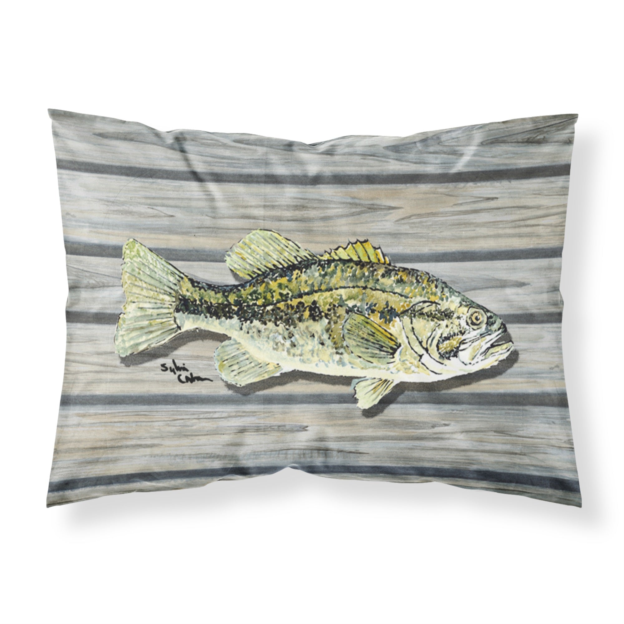 Caroline'S Treasures 8493Pillowcase Fish Bass Small Mouth Moisture Wicking Fabric Standard Pillowcase, Large, Multicolor