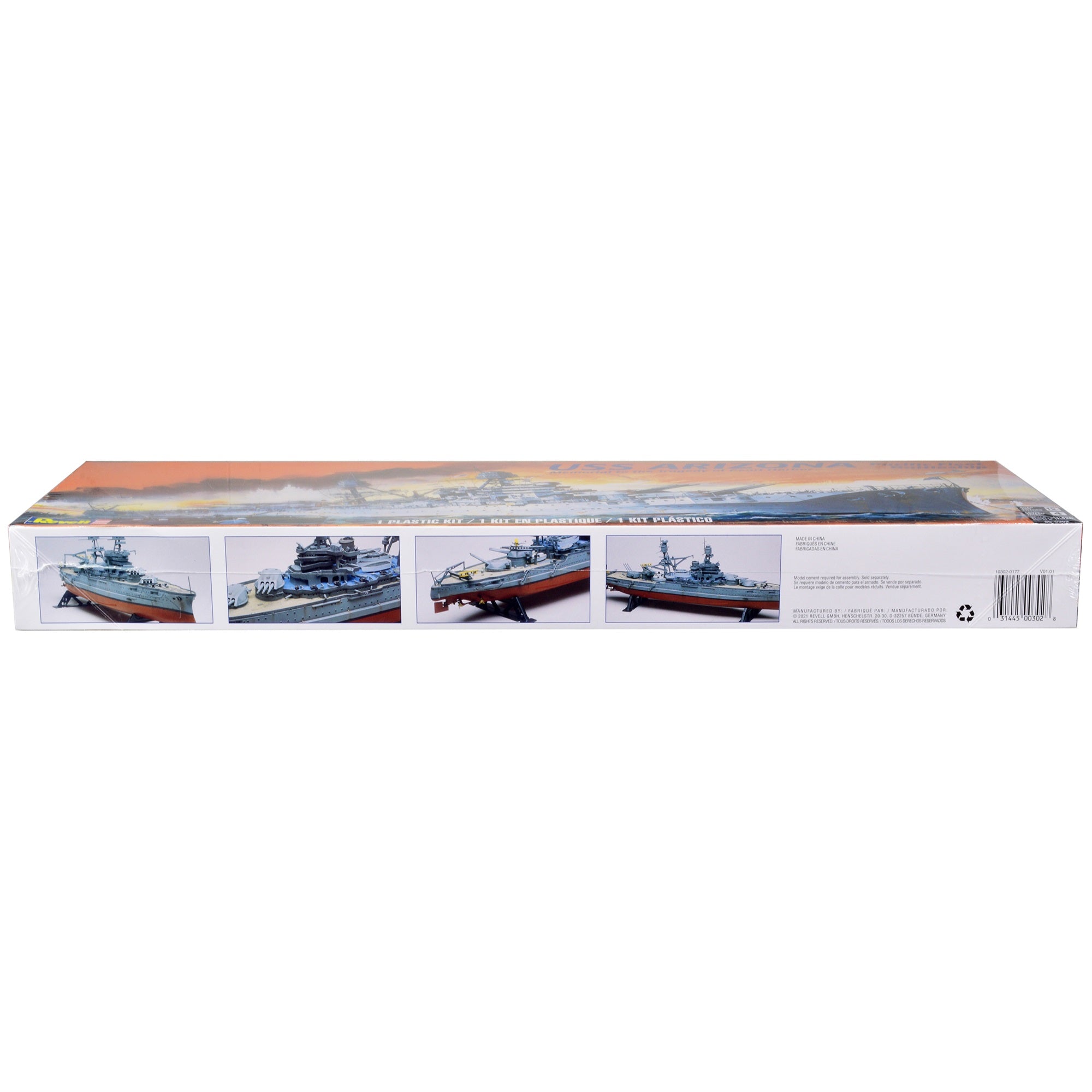 Level 4 Model Kit Uss Arizona Pacific Fleet Battleship 'Memorial To The Tragedy Of Pearl Harbor' 1/426 Scale Model By Revell