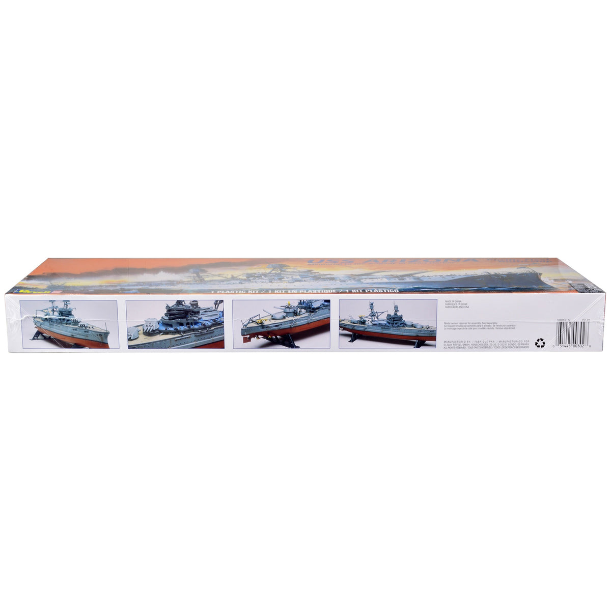 Level 4 Model Kit Uss Arizona Pacific Fleet Battleship 'Memorial To The Tragedy Of Pearl Harbor' 1/426 Scale Model By Revell