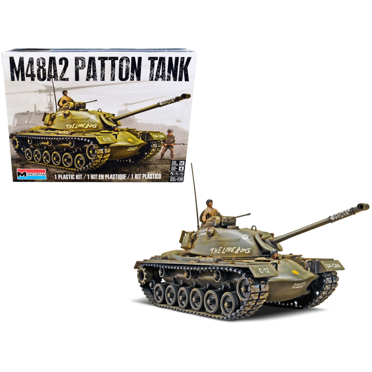 Level 4 Model Kit M48A2 Patton Tank 1/35 Scale Model By Revell