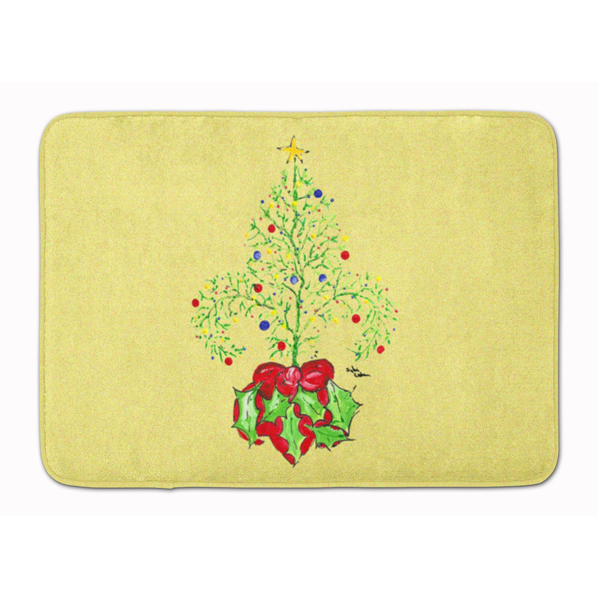 Caroline'S Treasures Christmas Tree Fleur De Lis Floor Mat, 19 X 27, Multicolor