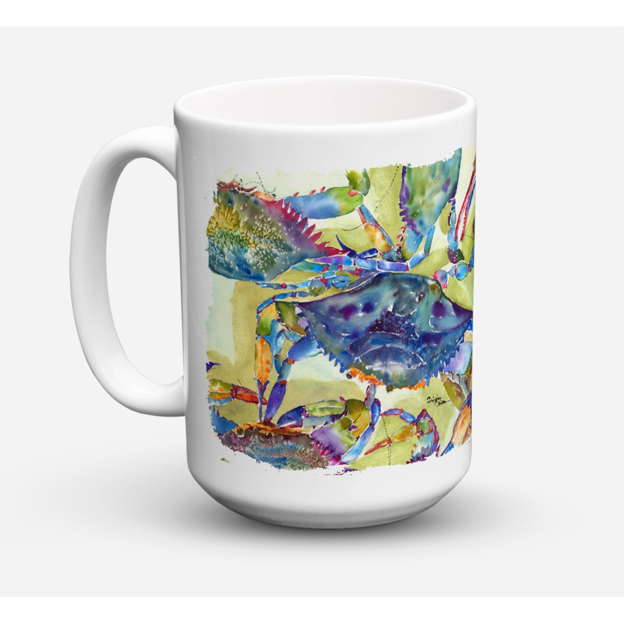 Caroline'S Treasures 8512Cm15 Crab All Over Dishwasher Safe Microwavable Ceramic Coffee Mug, 15 Oz, Multicolor