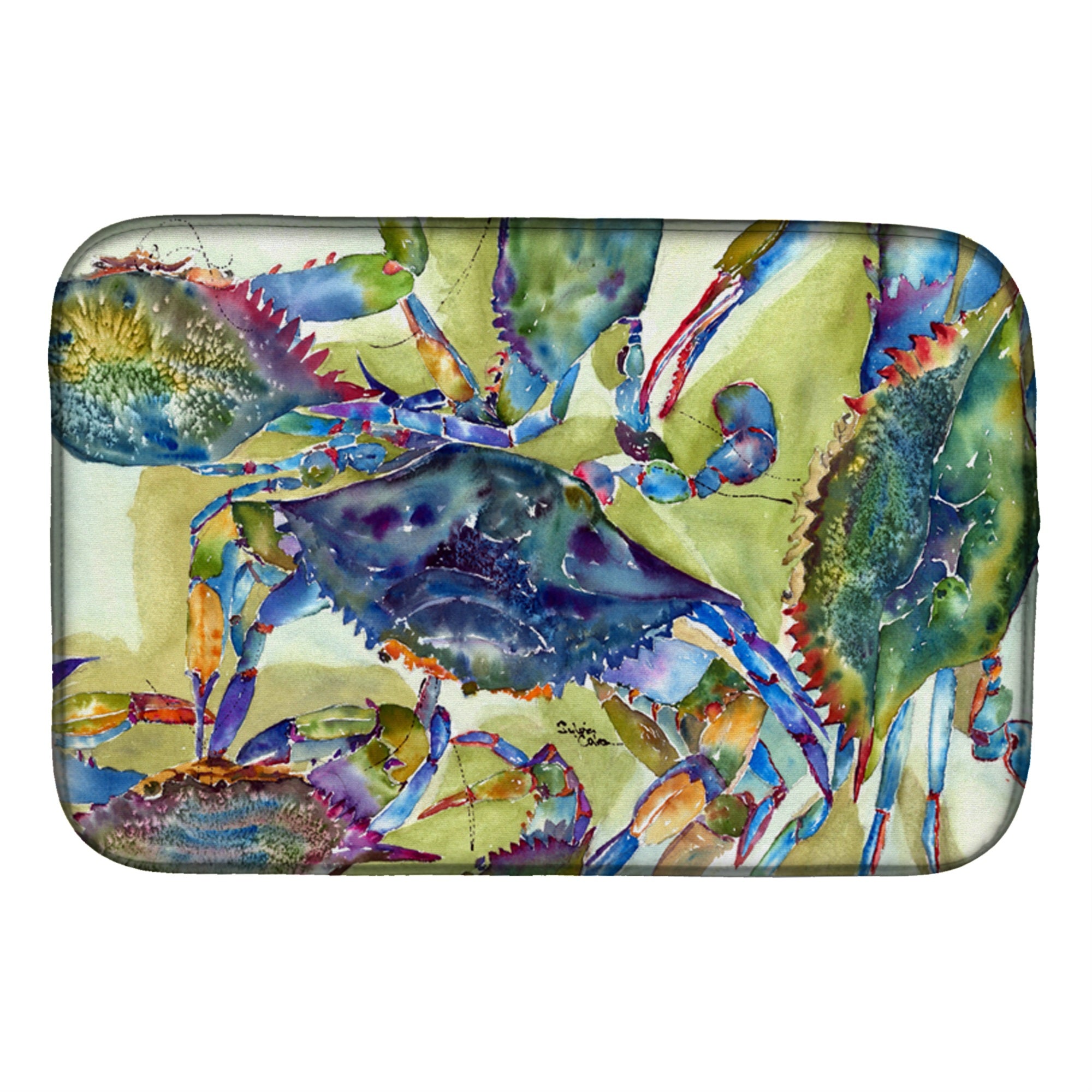 Caroline'S Treasures Crab All Over Dish Drying Mat, 14 X 21, Multicolor