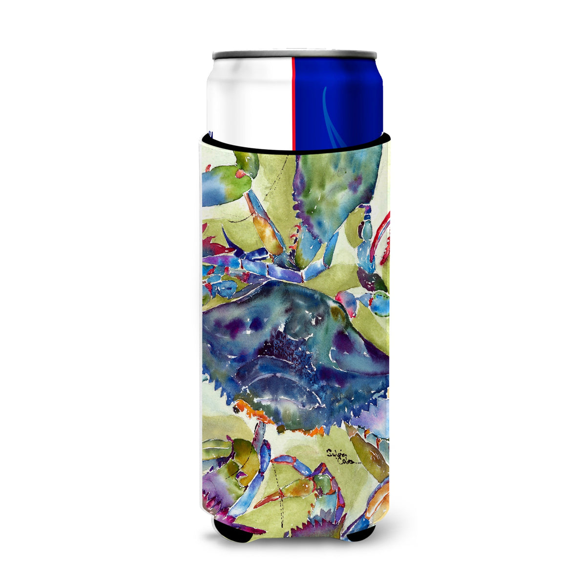 Blue Crab All Over Ultra Beverage Insulators For Slim Cans 8512Muk