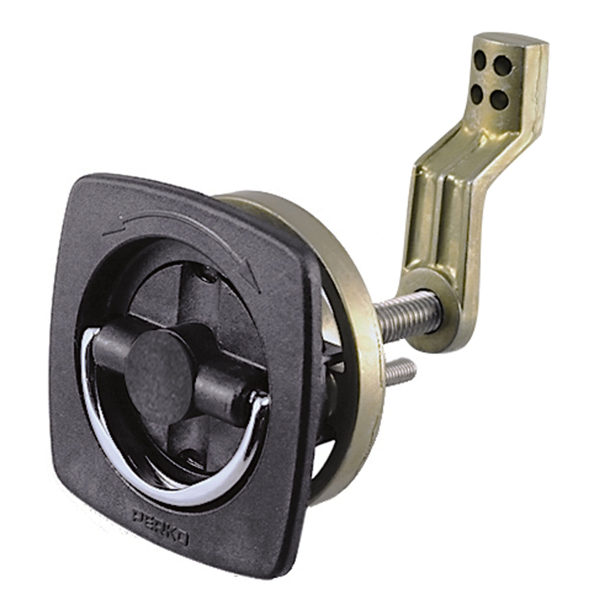 Perko 0932Dp1Blk Flush-Mount Non-Locking Latch With Offset Cam Bar And Flexible Polymer Strike For 1-1/8 To 2 Hole - Black