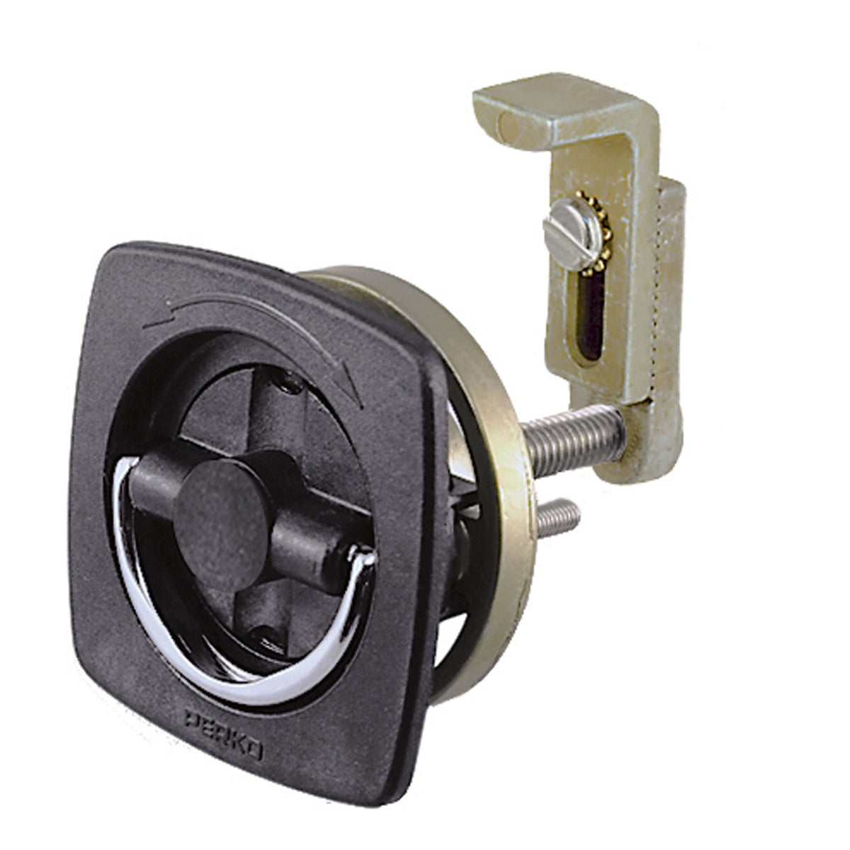Perko 0932Dp2Blk Flush-Mount Non-Locking Latch With Offset Adjustable Cam Bar For 1-1/8 To 2 Diameter - Black