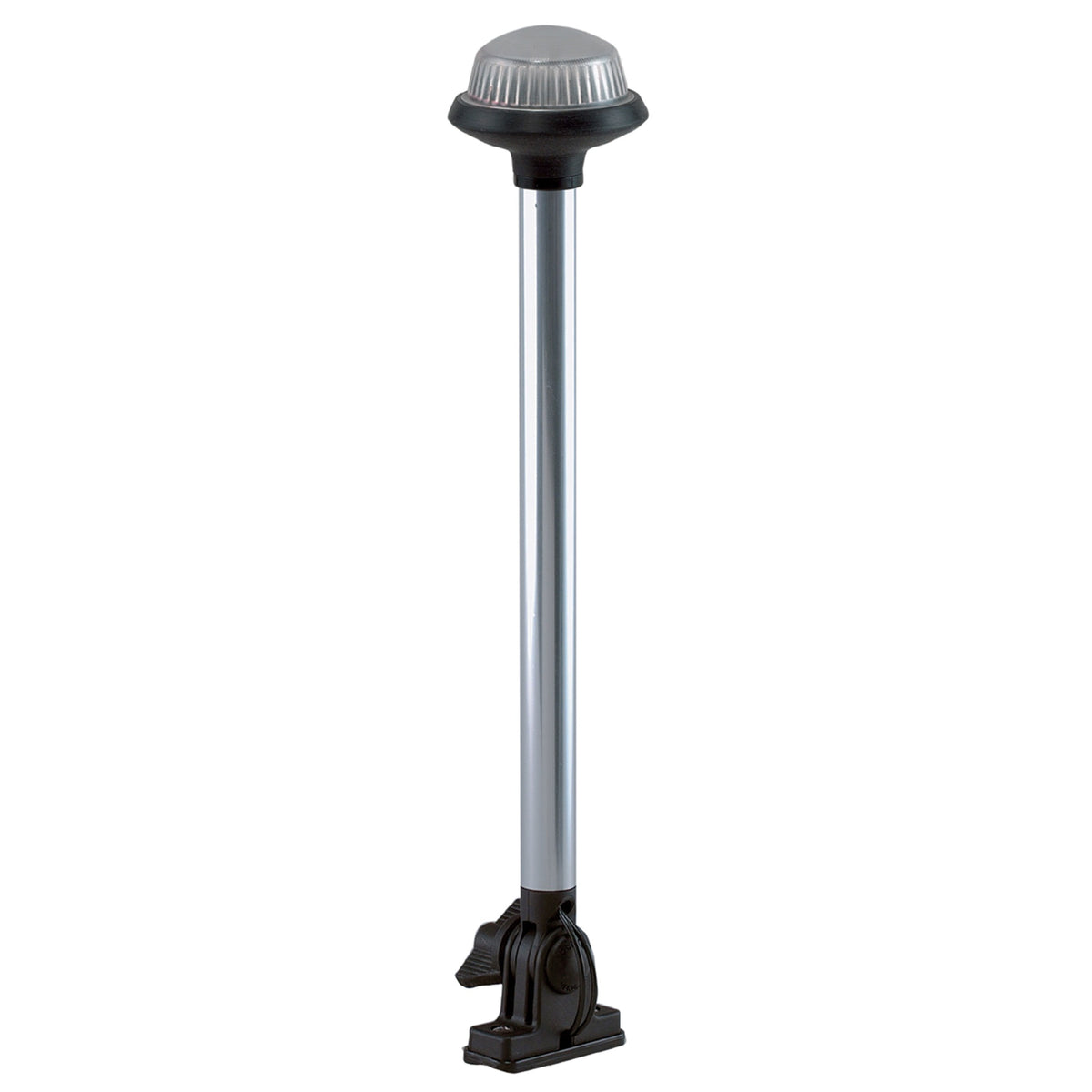 Perko 1637Dp0Chr Vertical-Mount Fold Down White All-Round Pole Light - 14-1/8 Height, Black Polymer Base And Top