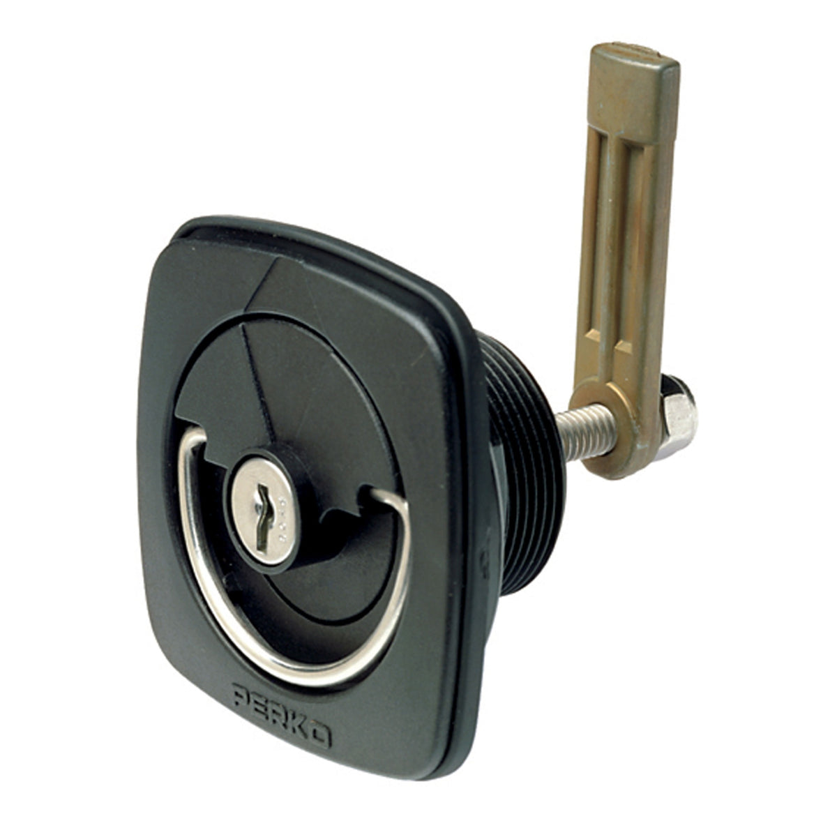 Perko 1081Dp3Blk Flush-Mount Locking Latch For 3/8 To 7/8 Thick Smooth/Carpeted Surface, Fits 2-3/8 Hole - 1-1/16 To 2-9