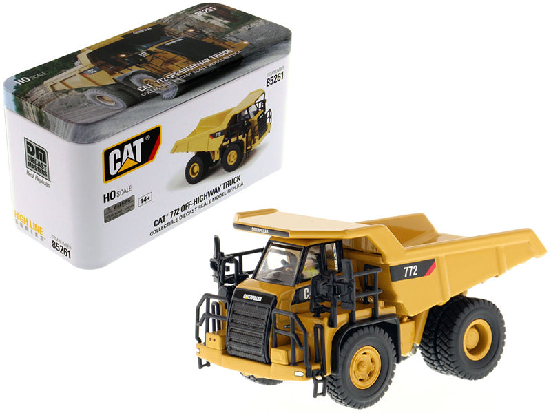 Cat Caterpillar 772 Off-Highway Dump Truck With Operator 'High Line' Series 1/87 (Ho) Scale Diecast Model By Diecast Masters