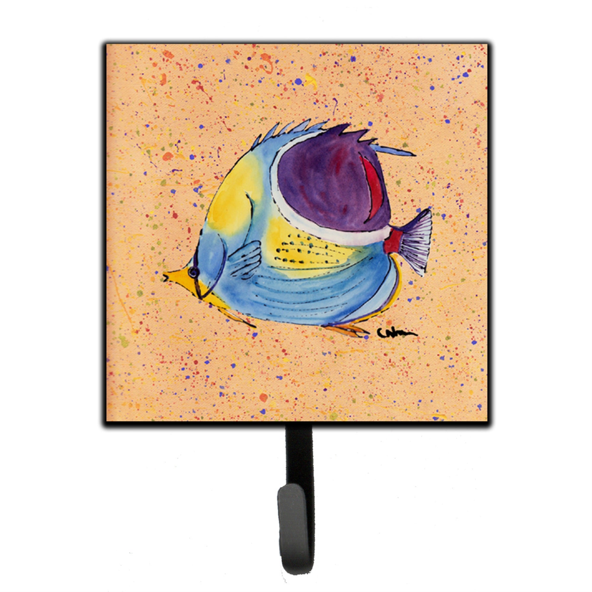 Caroline'S Treasures 8529Sh4 Tropical Fish Leash Holder Or Key Hook, Small, Multicolor