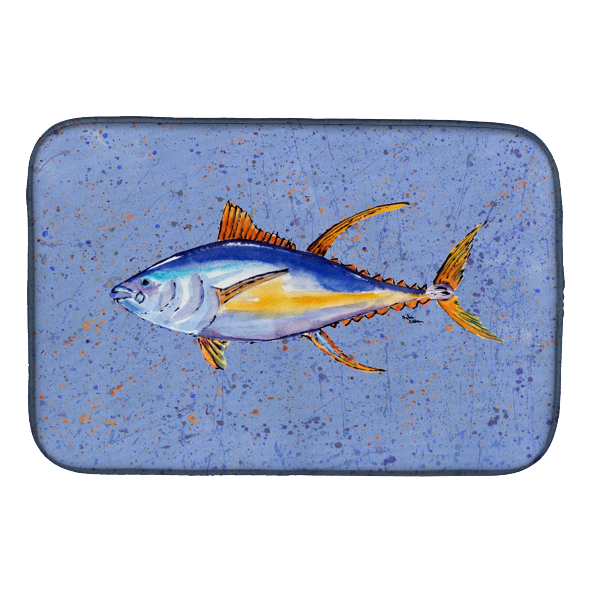 Caroline'S Treasures Tuna Fish Dish Drying Mat, 14 X 21, Multicolor
