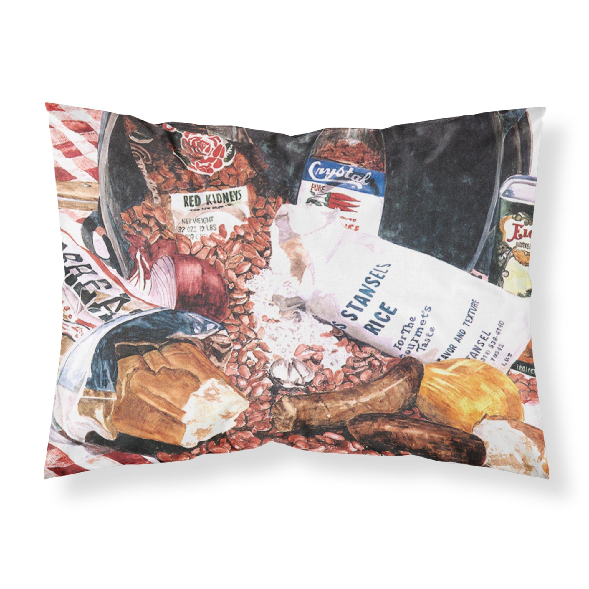 Caroline'S Treasures 8536Pillowcase Red Beans And Rice Moisture Wicking Fabric Standard Pillowcase, Large, Multicolor