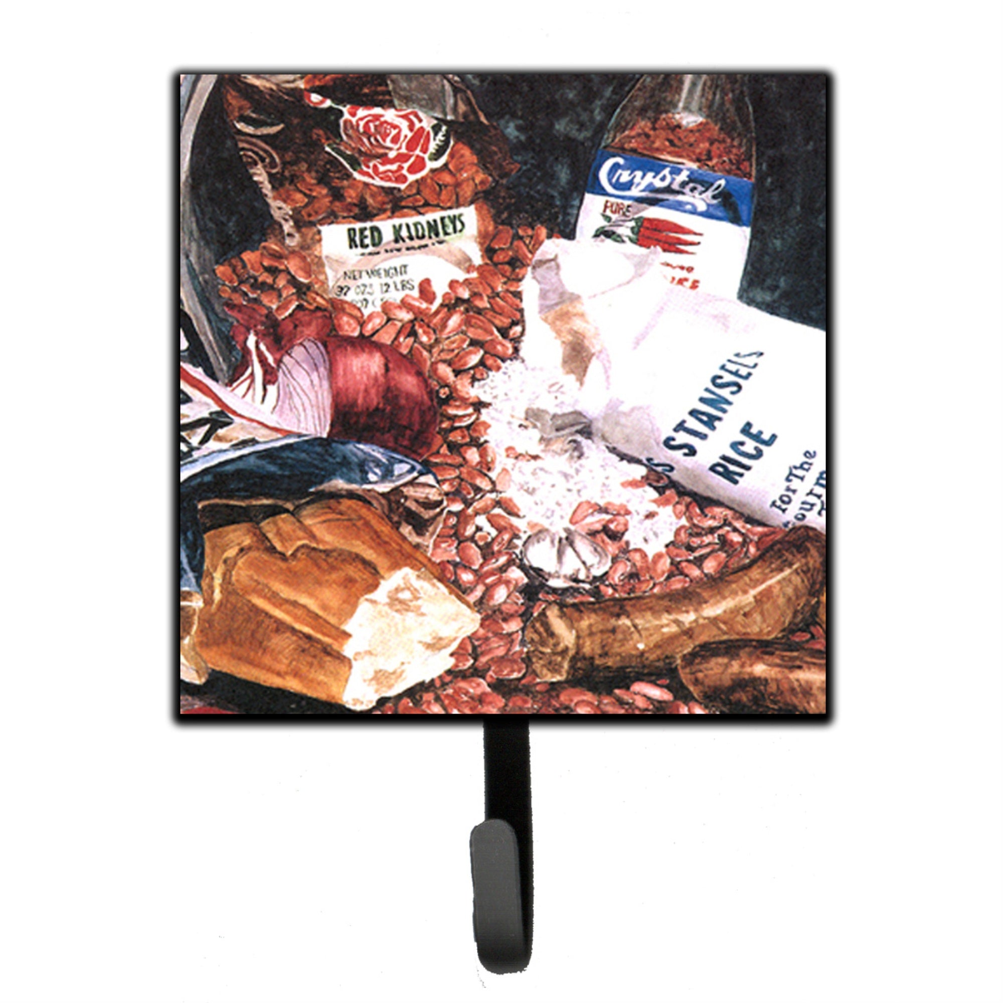 Caroline'S Treasures 8536Sh4 Red Beans And Rice Leash Holder Or Key Hook, Small, Multicolor