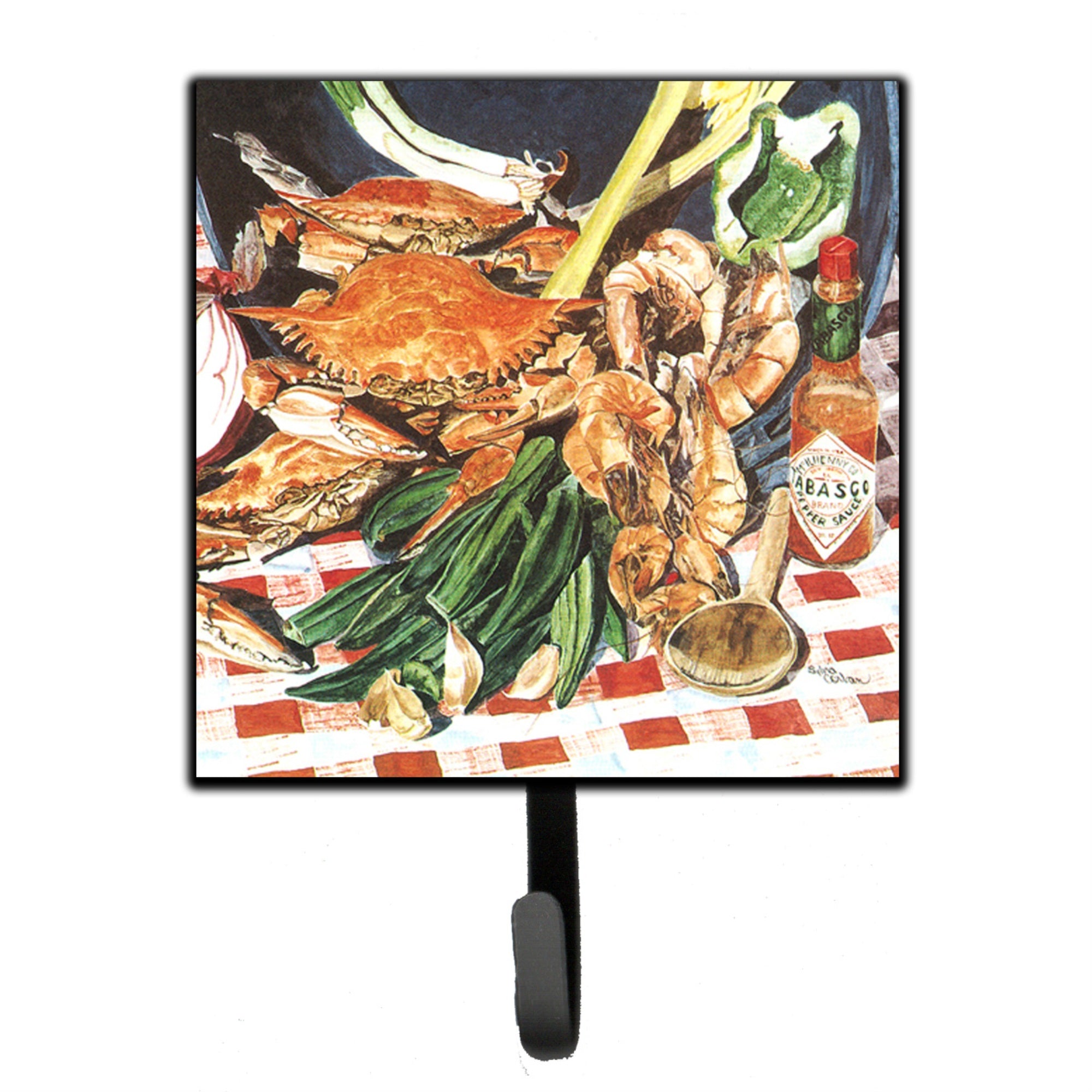 Caroline'S Treasures 8537Sh4 Crab Boil Leash Holder Or Key Hook, Small, Multicolor