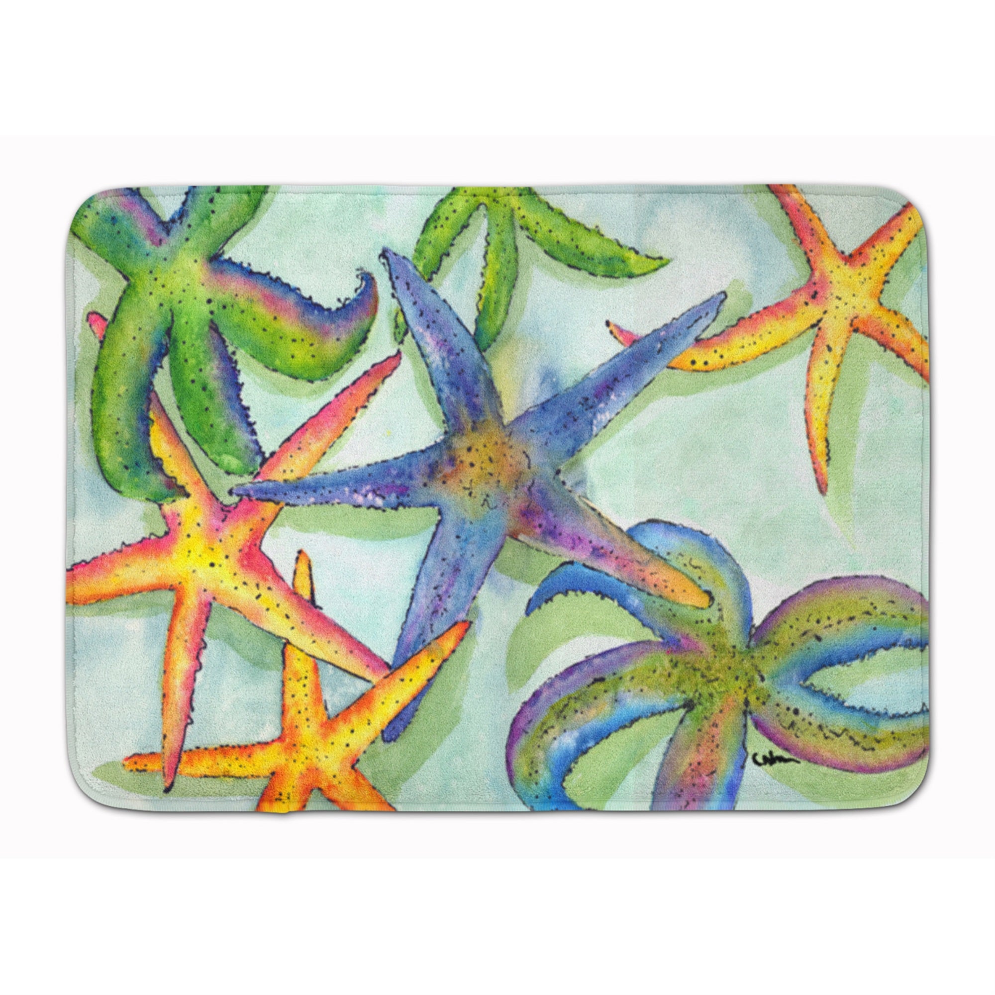 Caroline'S Treasures Starfish Floor Mat, 19 X 27, Multicolor