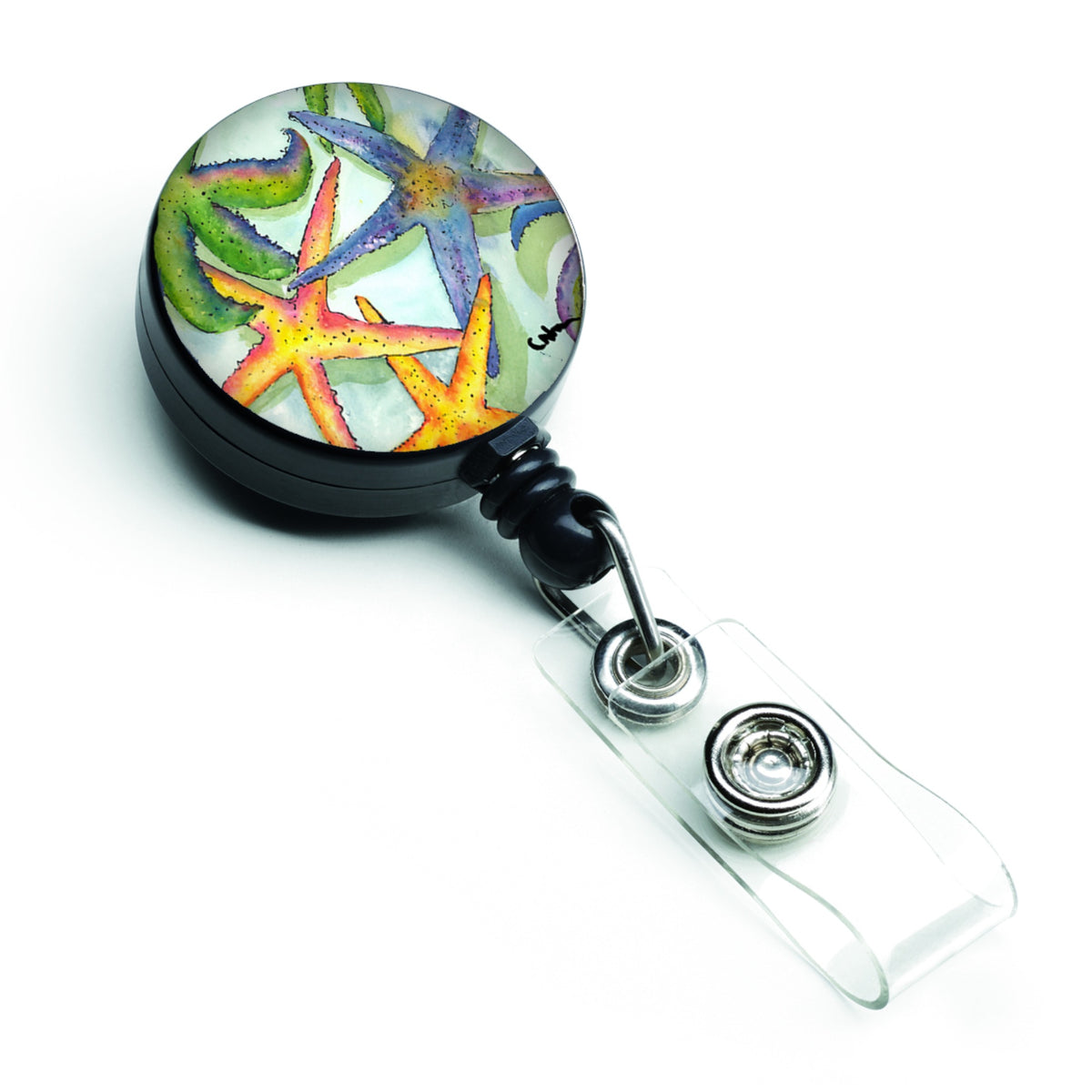 Caroline'S Treasures Starfish Retractable Badge Reel, Multicolor (8542Br)