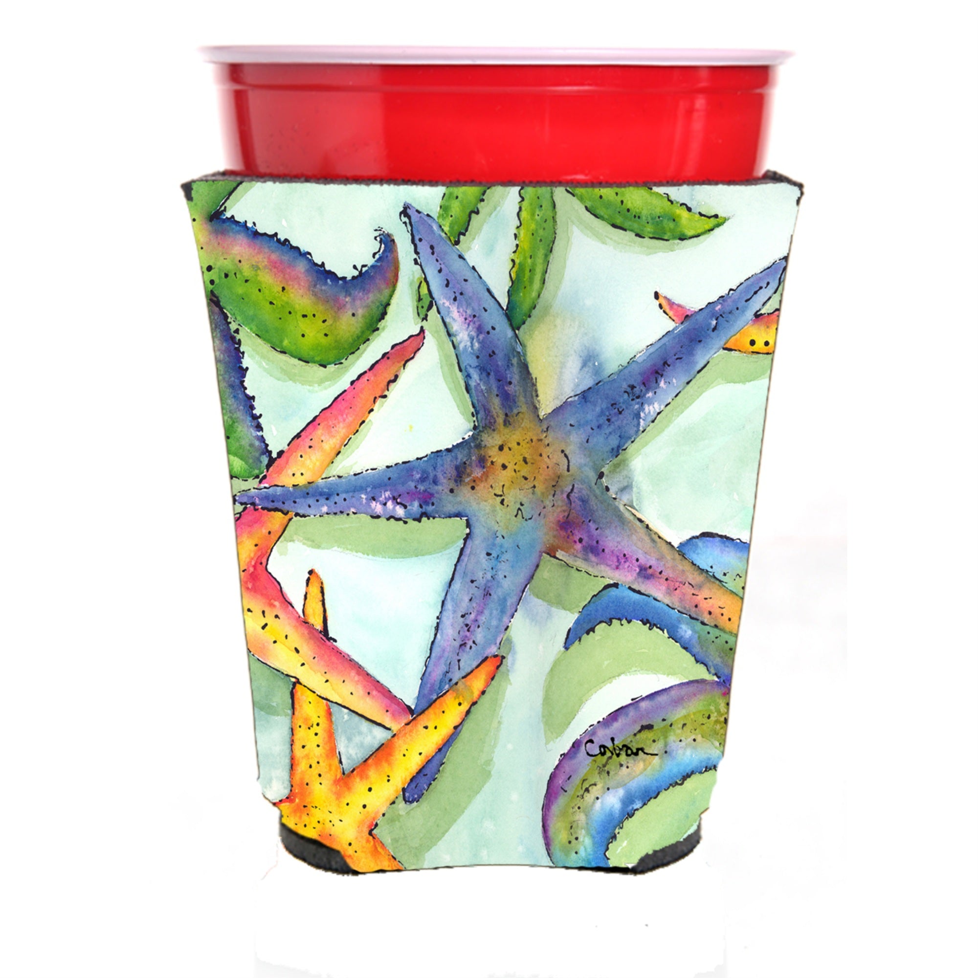 Starfish  Red Solo Cup Beverage Insulator Hugger
