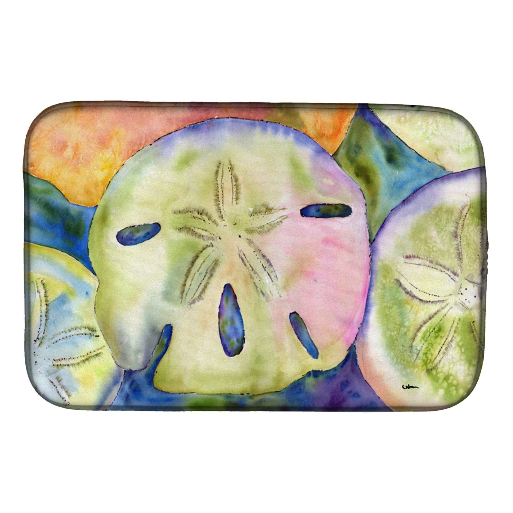 Caroline'S Treasures Sand Dollar Dish Drying Mat, 14 X 21, Multicolor