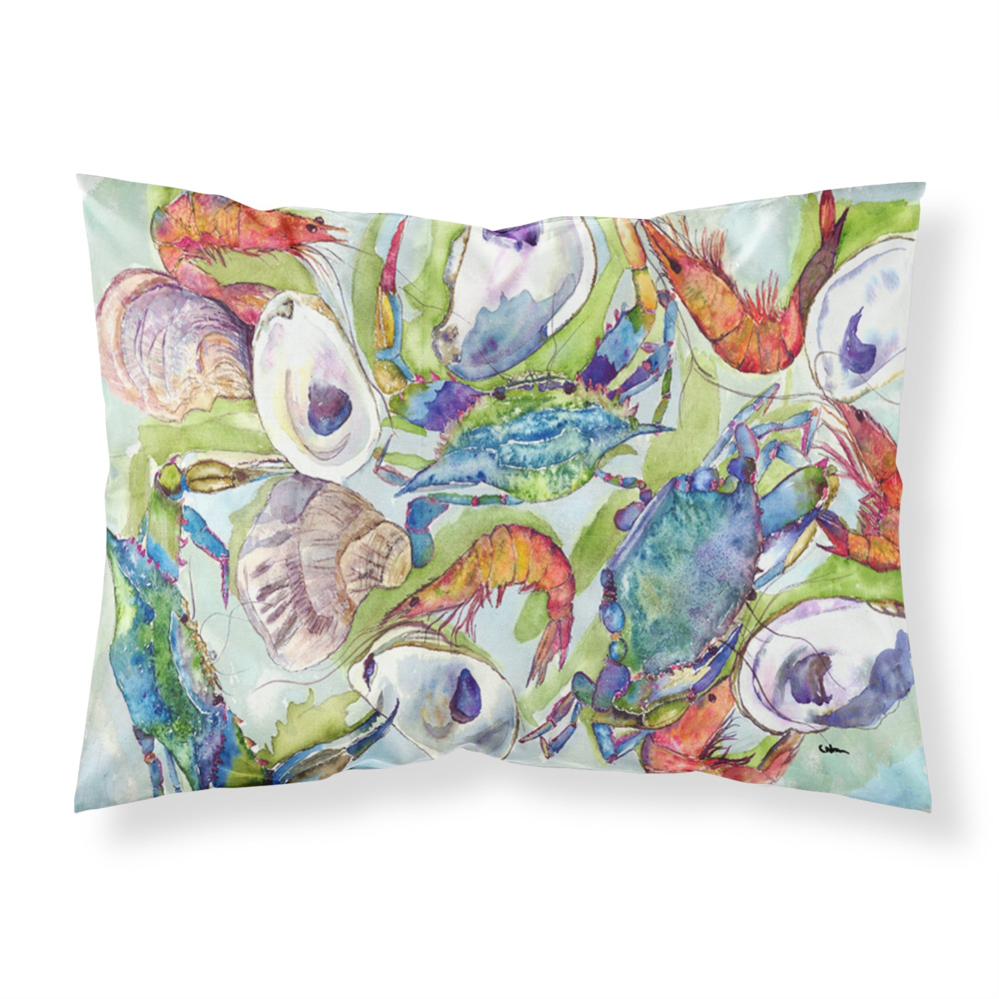 Caroline'S Treasures 8547Pillowcase Crab Moisture Wicking Fabric Standard Pillowcase, Large, Multicolor