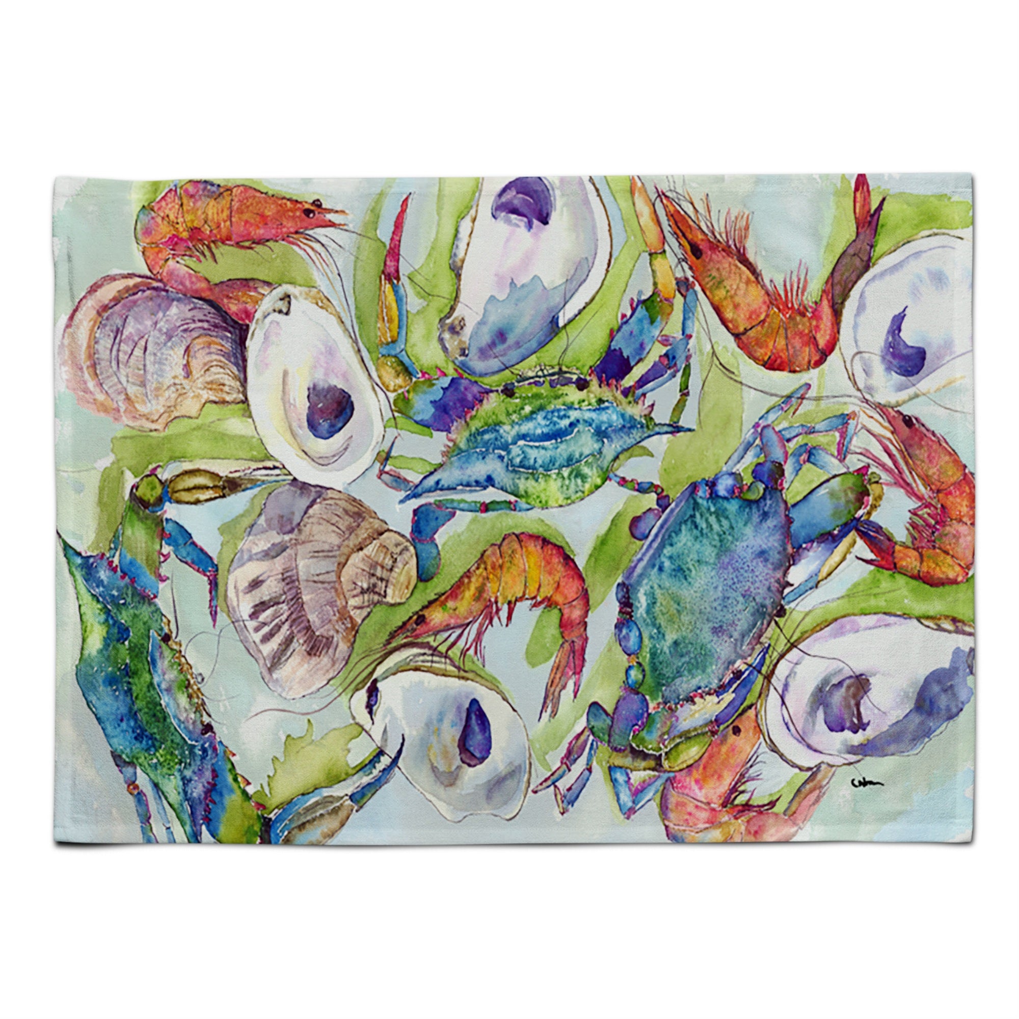 Caroline'S Treasures 8547Plmt Crab Fabric Placemat, Multicolor