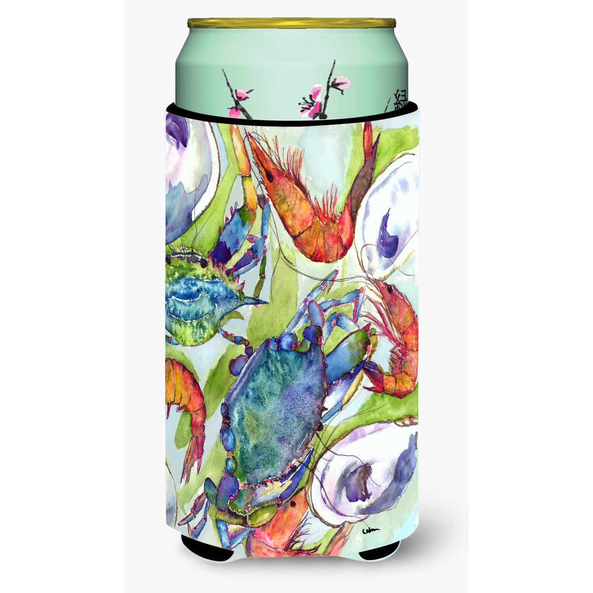 Crab, Shrimp And Oysters Tall Boy Beverage Insulator Beverage Insulator Hugger