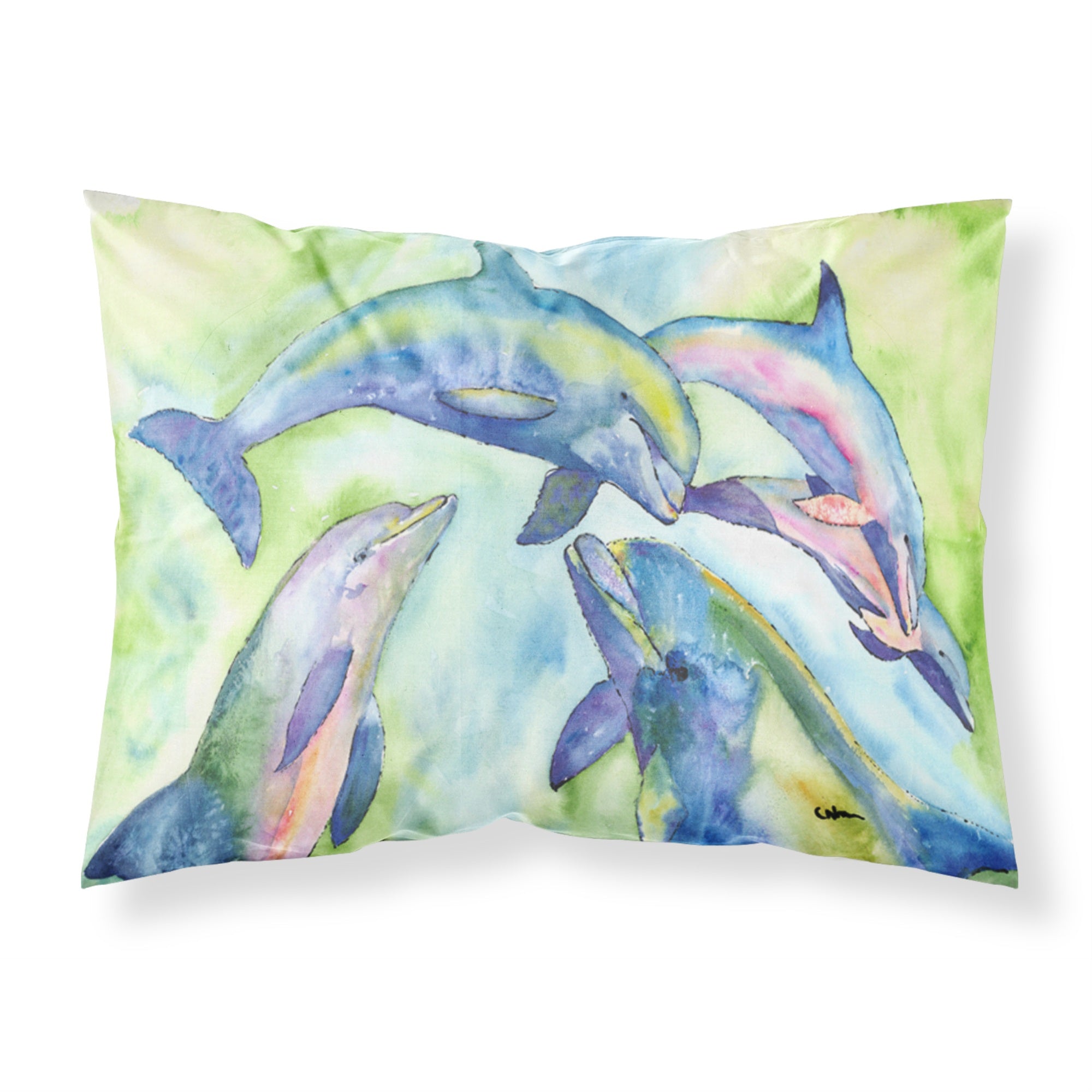 Caroline'S Treasures 8548Pillowcase Dolphin Moisture Wicking Fabric Standard Pillowcase, Large, Multicolor