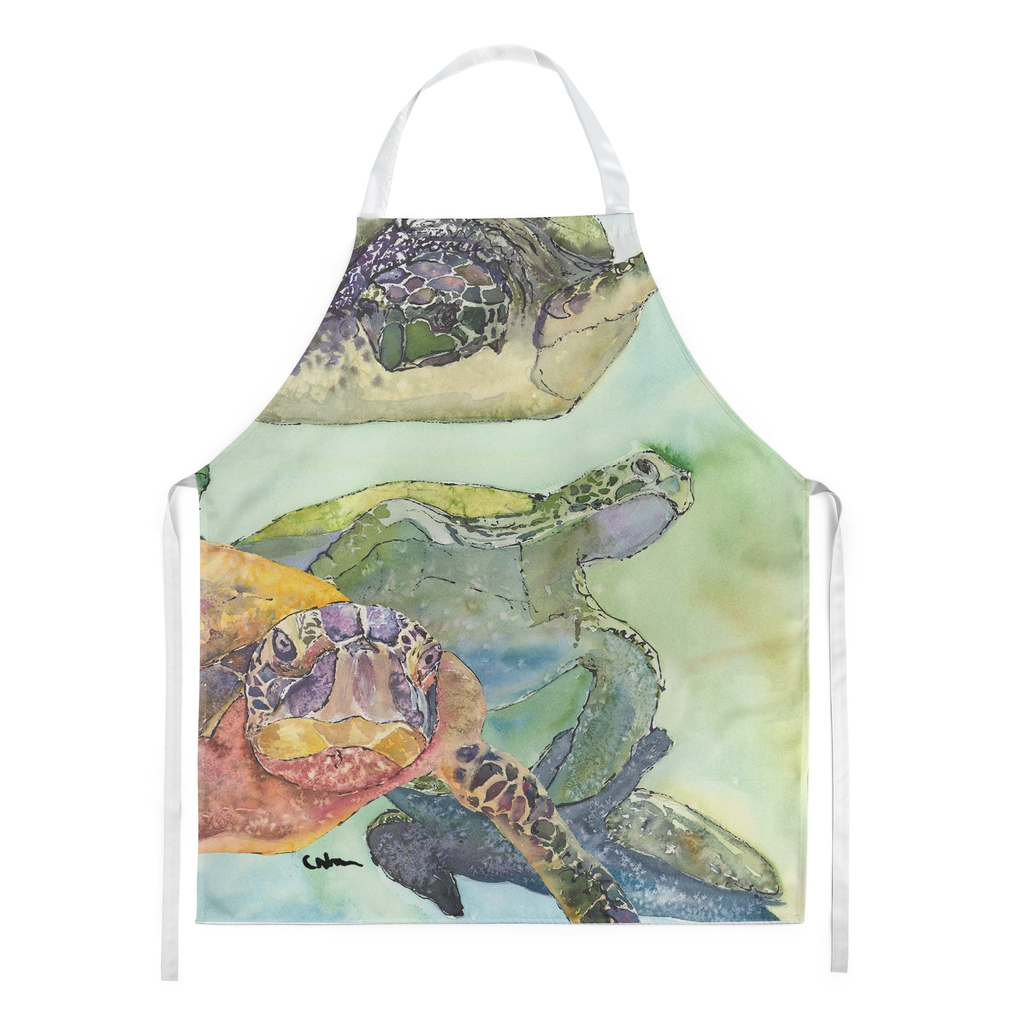 Caroline'S Treasures 8549Apron Turtle Apron, Large, Multicolor