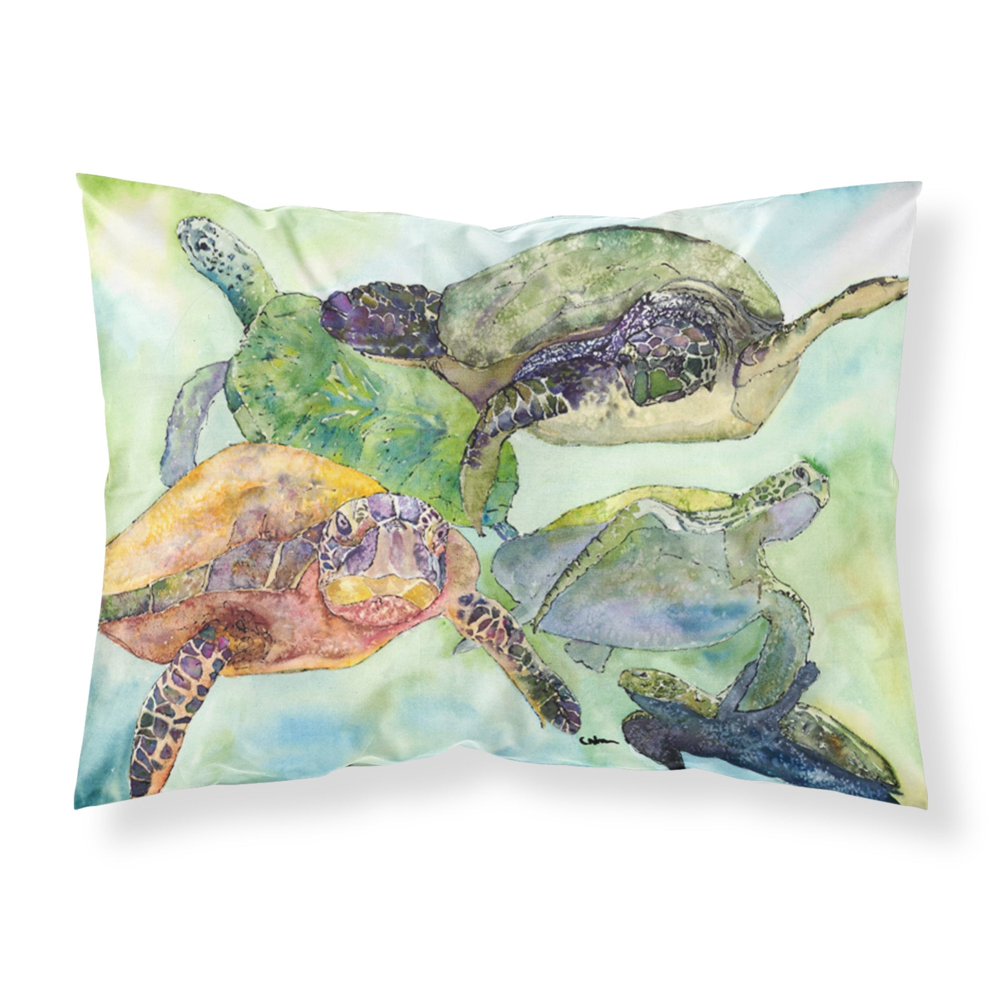 Caroline'S Treasures 8549Pillowcase Turtle Moisture Wicking Fabric Standard Pillowcase, Large, Multicolor