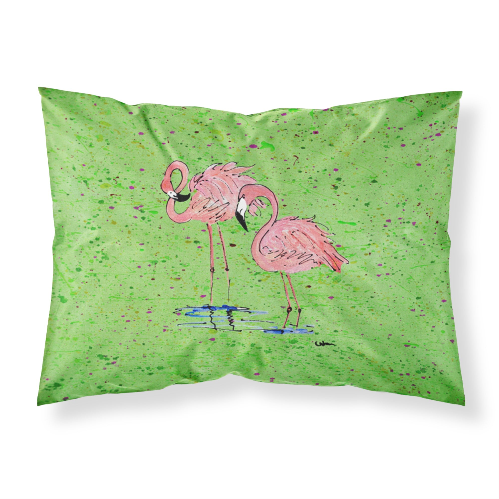 Caroline'S Treasures 8567Pillowcase Flamingo Moisture Wicking Fabric Standard Pillowcase, Large, Multicolor