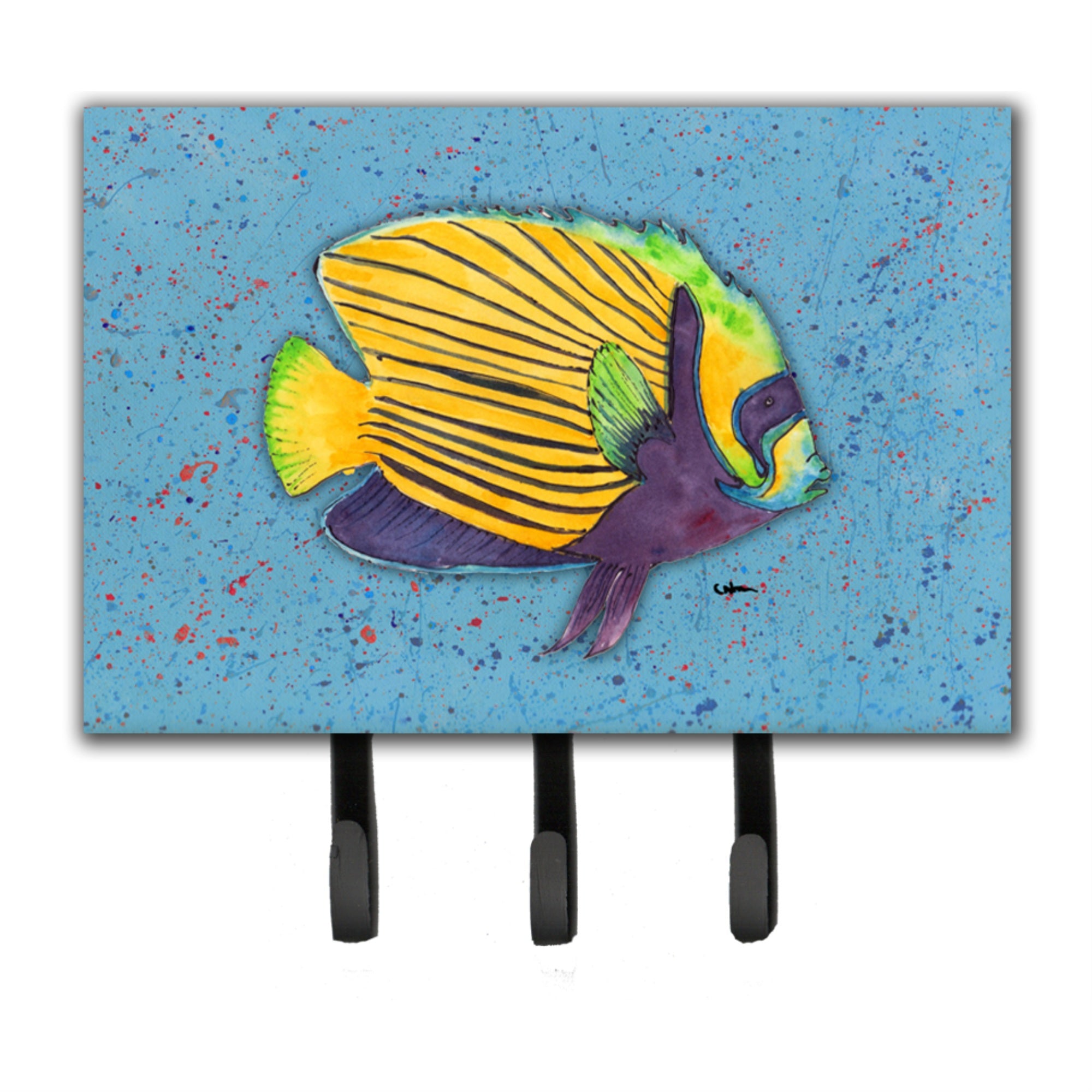 Caroline'S Treasures 8579Th68 Tropical Fish On Blue Leash Or Key Holder, Large, Multicolor