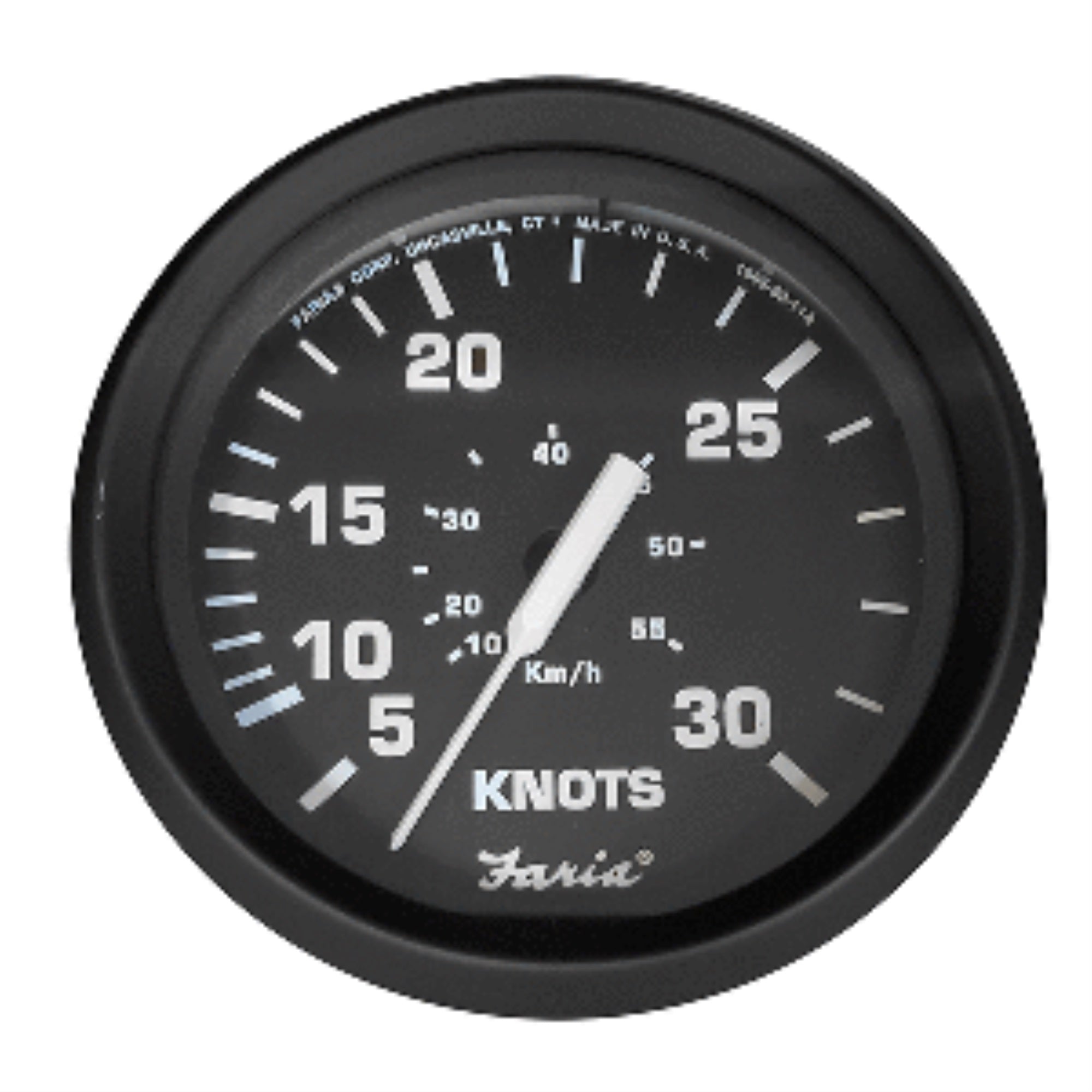 Faria Euro Black 4 Speedometer - 30 Knot (Pitot)