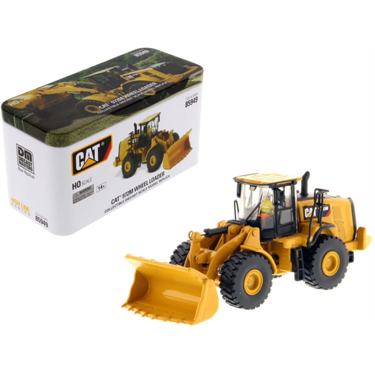 Cat Caterpillar 972M Wheel Loader With Operator High Line Series 1/87 (Ho) Scale Diecast Model By Diecast Masters