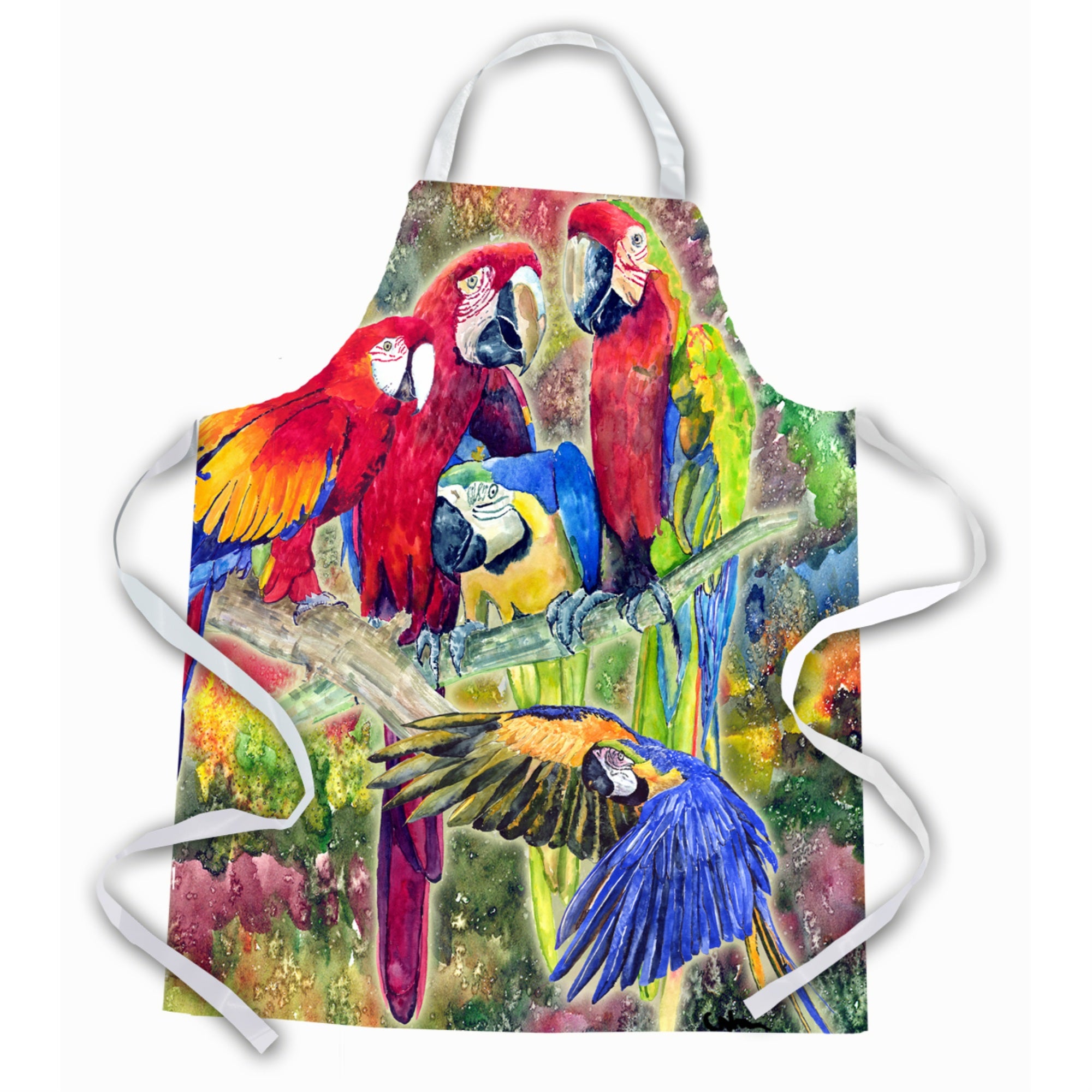 Caroline'S Treasures 8600Apron Parrot Head Apron, Large, Multicolor