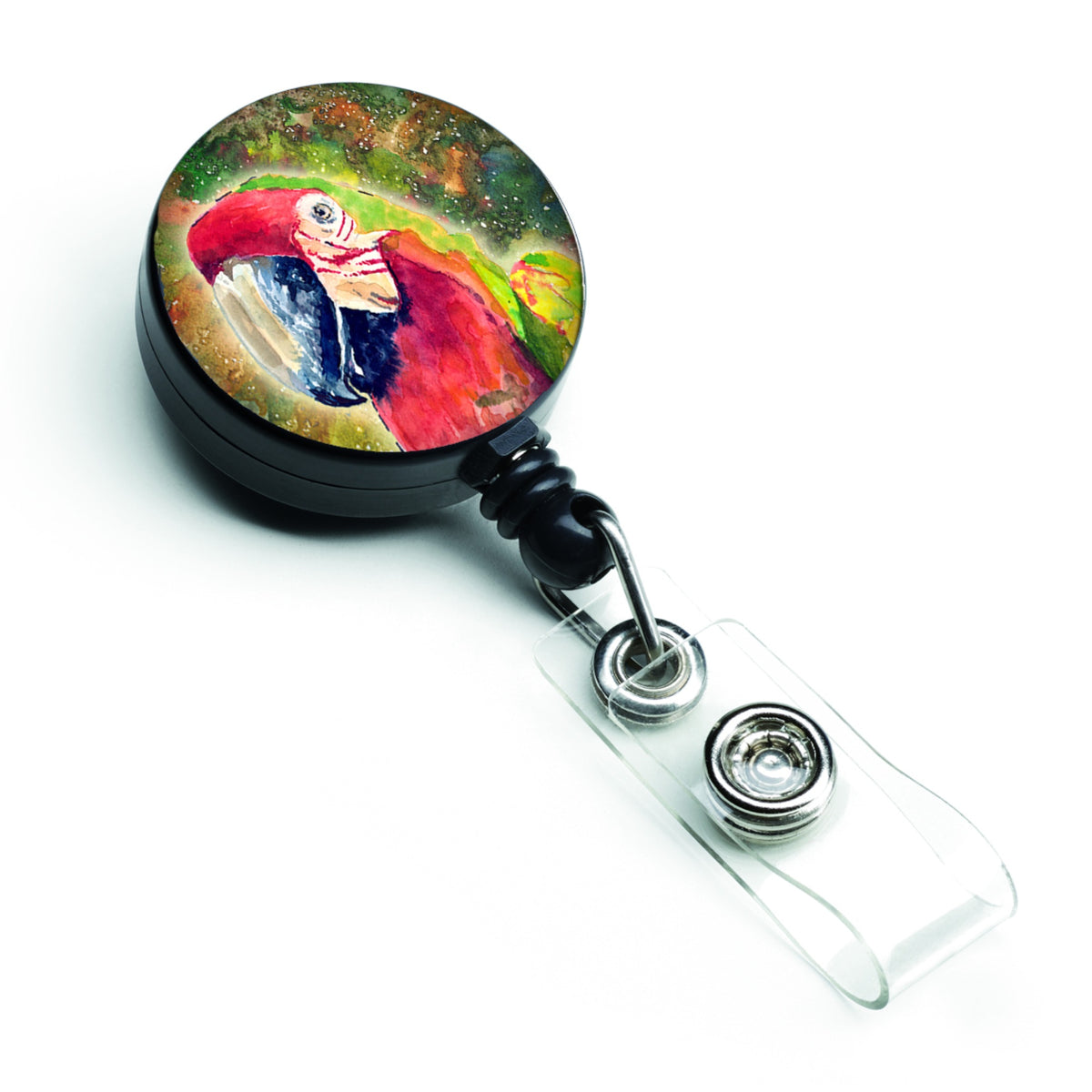 Caroline'S Treasures Parrot Parrot Head Retractable Badge Reel, Multicolor (8601Br)