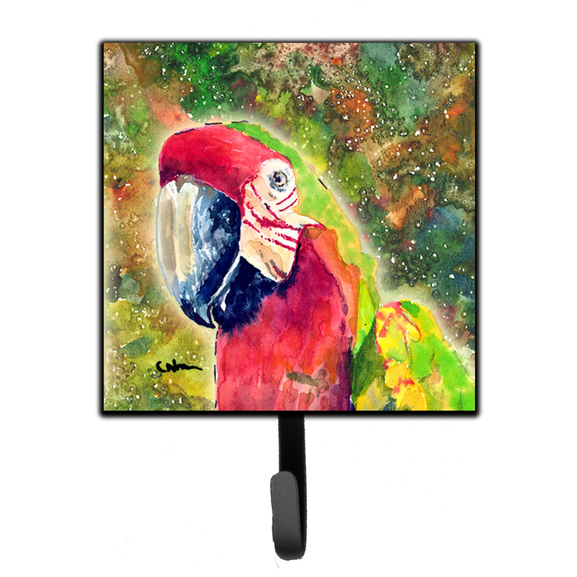 Caroline'S Treasures 8601Sh4 Bird-Parrot Leash Holder Or Key Hook, Small, Multicolor
