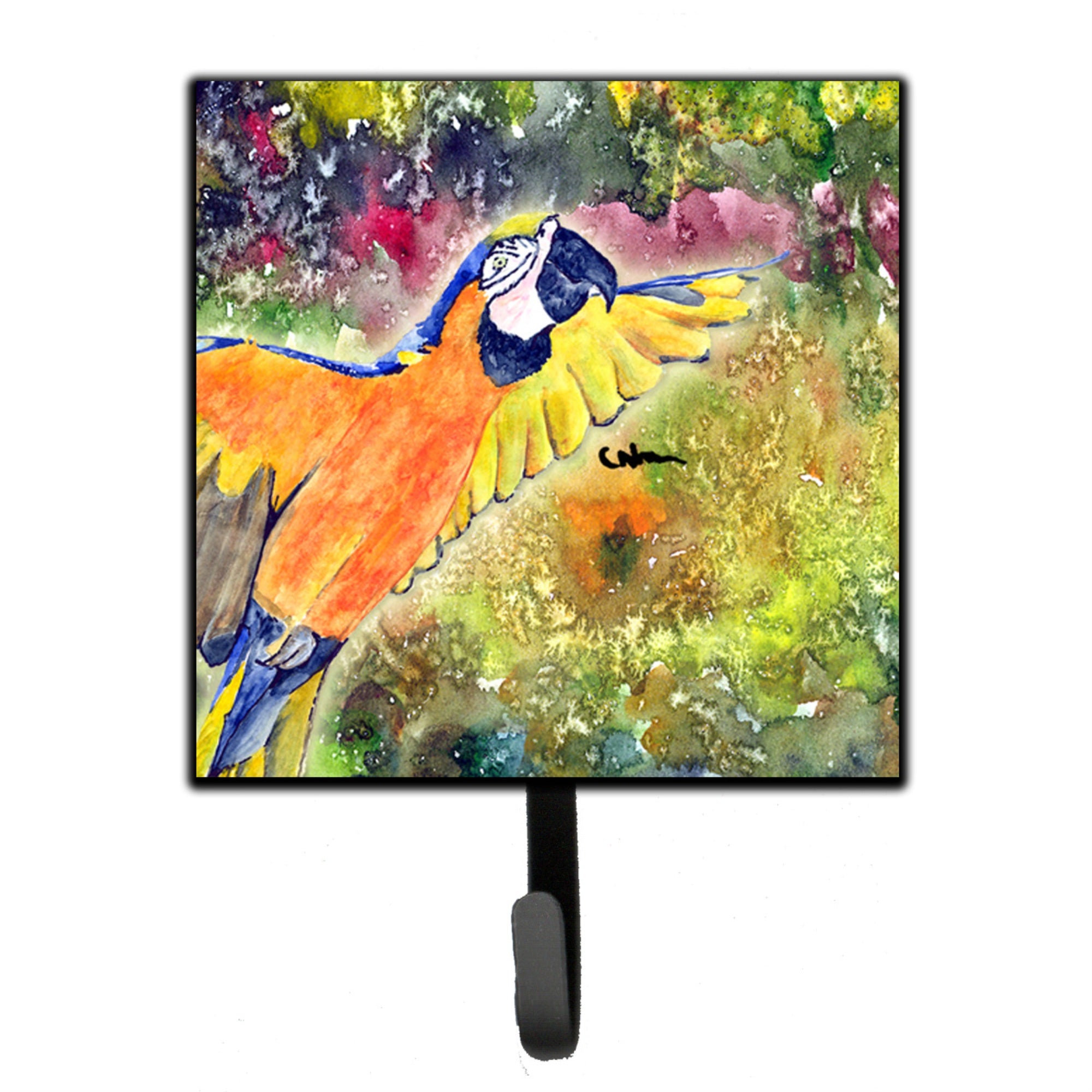 Caroline'S Treasures 8602Sh4 Bird-Parrot Leash Holder Or Key Hook, Small, Multicolor