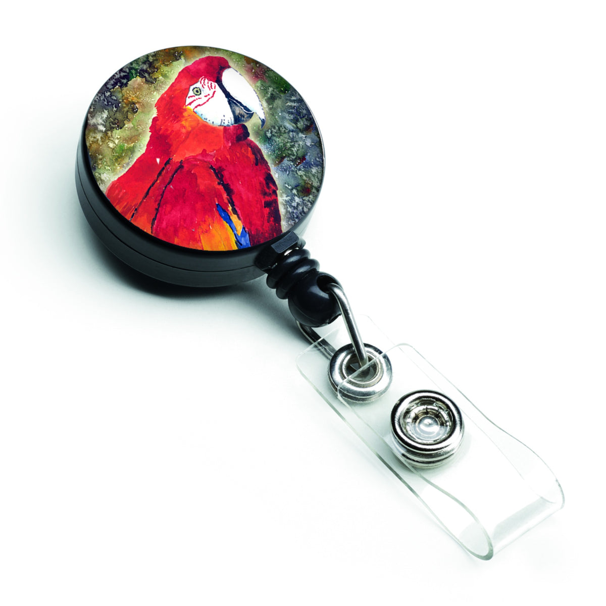 Caroline'S Treasures Parrot Parrot Head Retractable Badge Reel, Multicolor (8603Br)