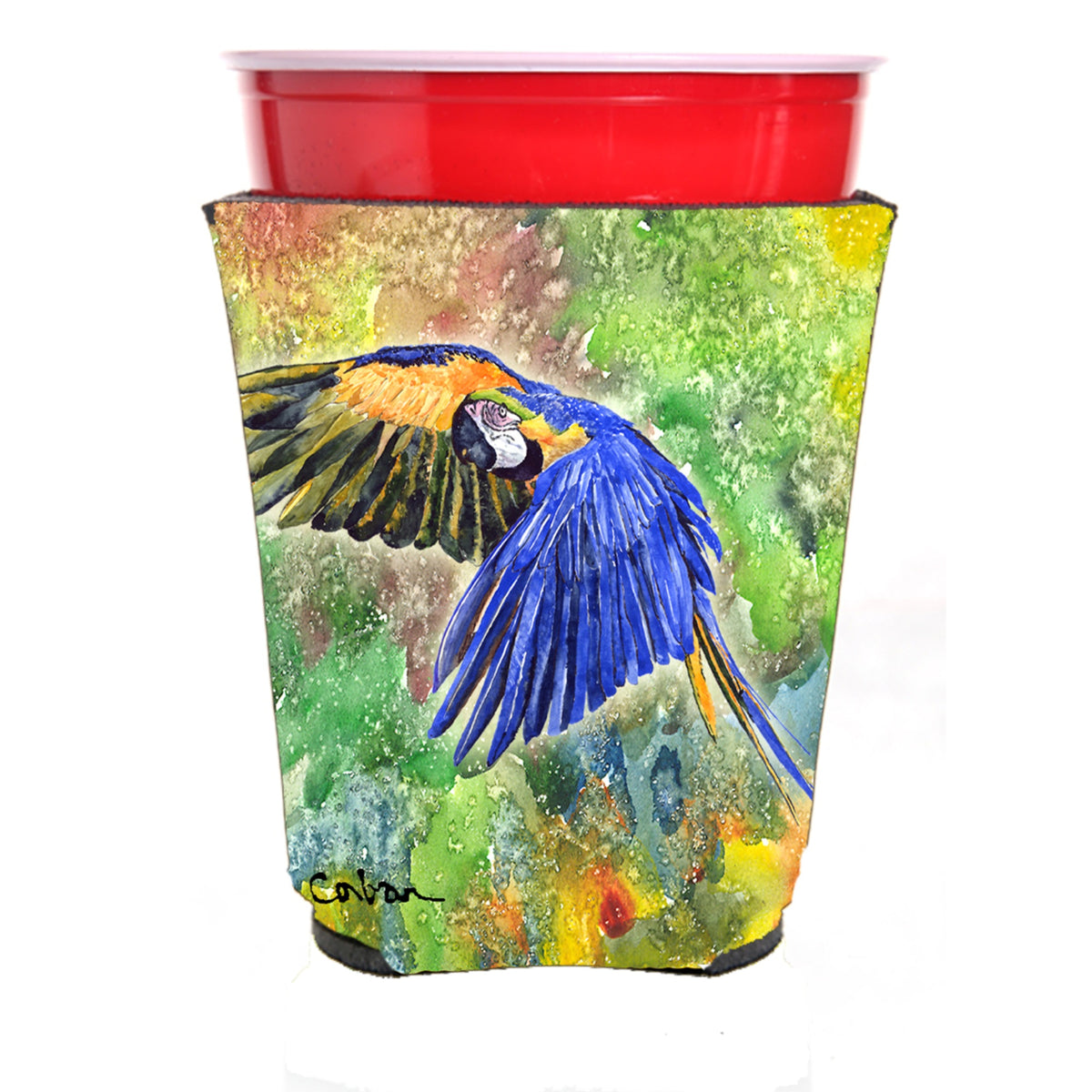 Caroline'S Treasures 8605Rsc Parrot Red Solo Cup Hugger, Multicolor