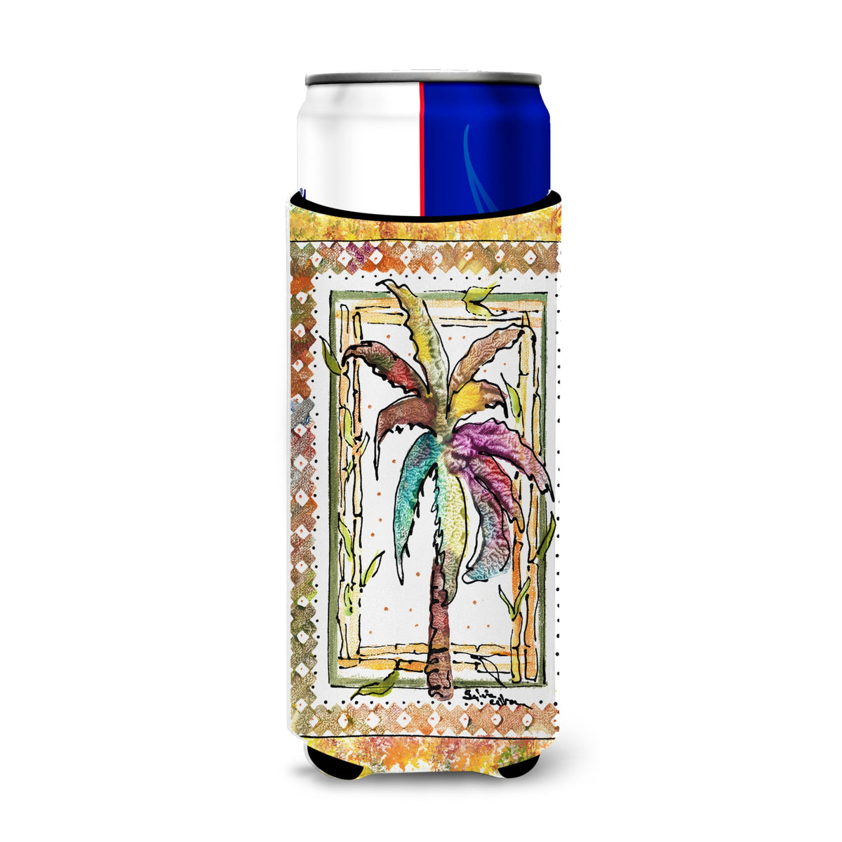 Palm Tree Ultra Beverage Insulators For Slim Cans 8614Muk