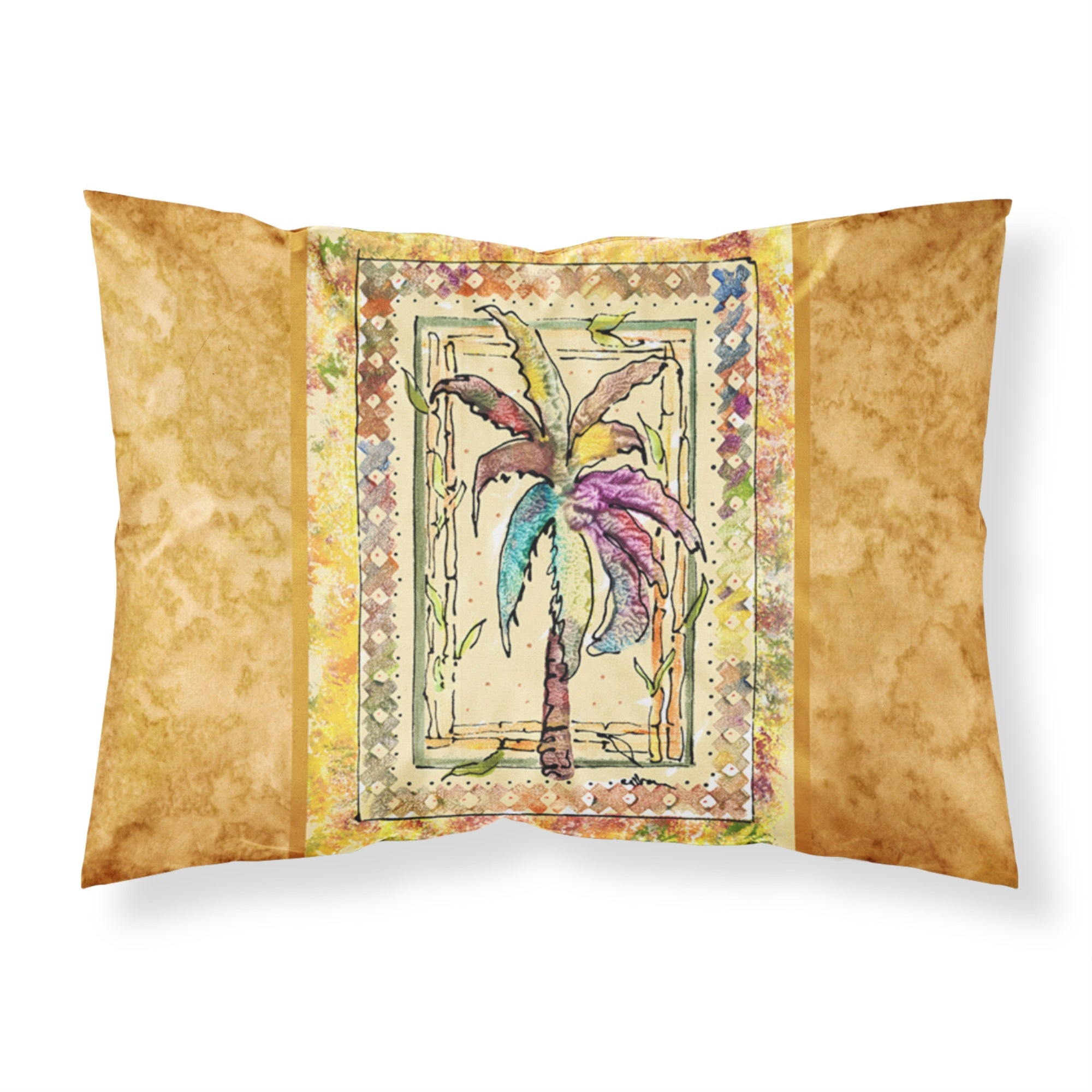 Caroline'S Treasures 8614Pillowcase Palm Tree Moisture Wicking Fabric Standard Pillowcase, Large, Multicolor