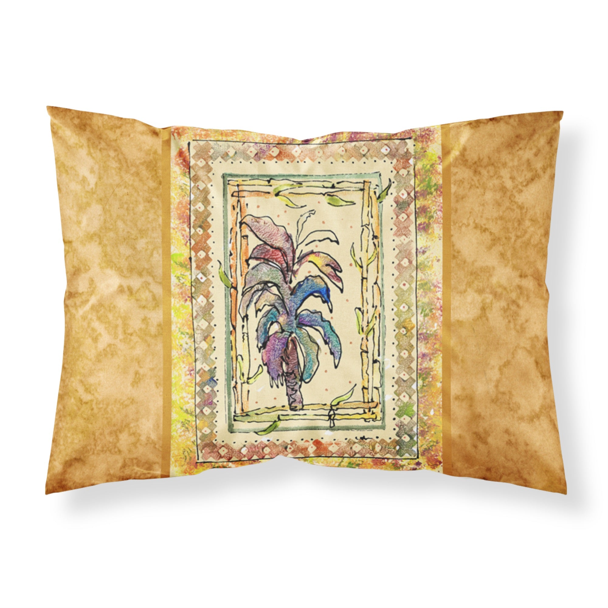 Caroline'S Treasures 8615Pillowcase Palm Tree Moisture Wicking Fabric Standard Pillowcase, Large, Multicolor