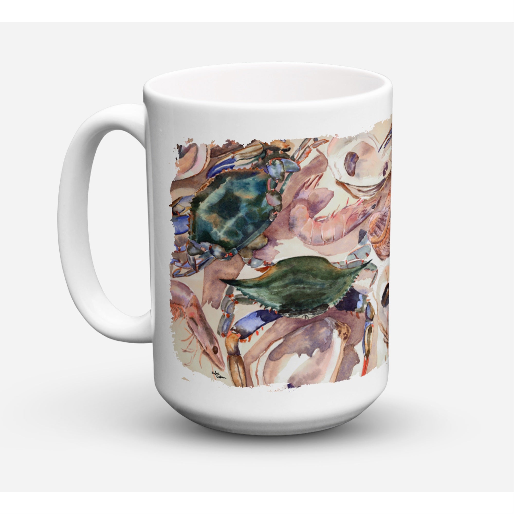 Caroline'S Treasures 8618Cm15 Crab Dishwasher Safe Microwavable Ceramic Coffee Mug, 15 Oz, Multicolor