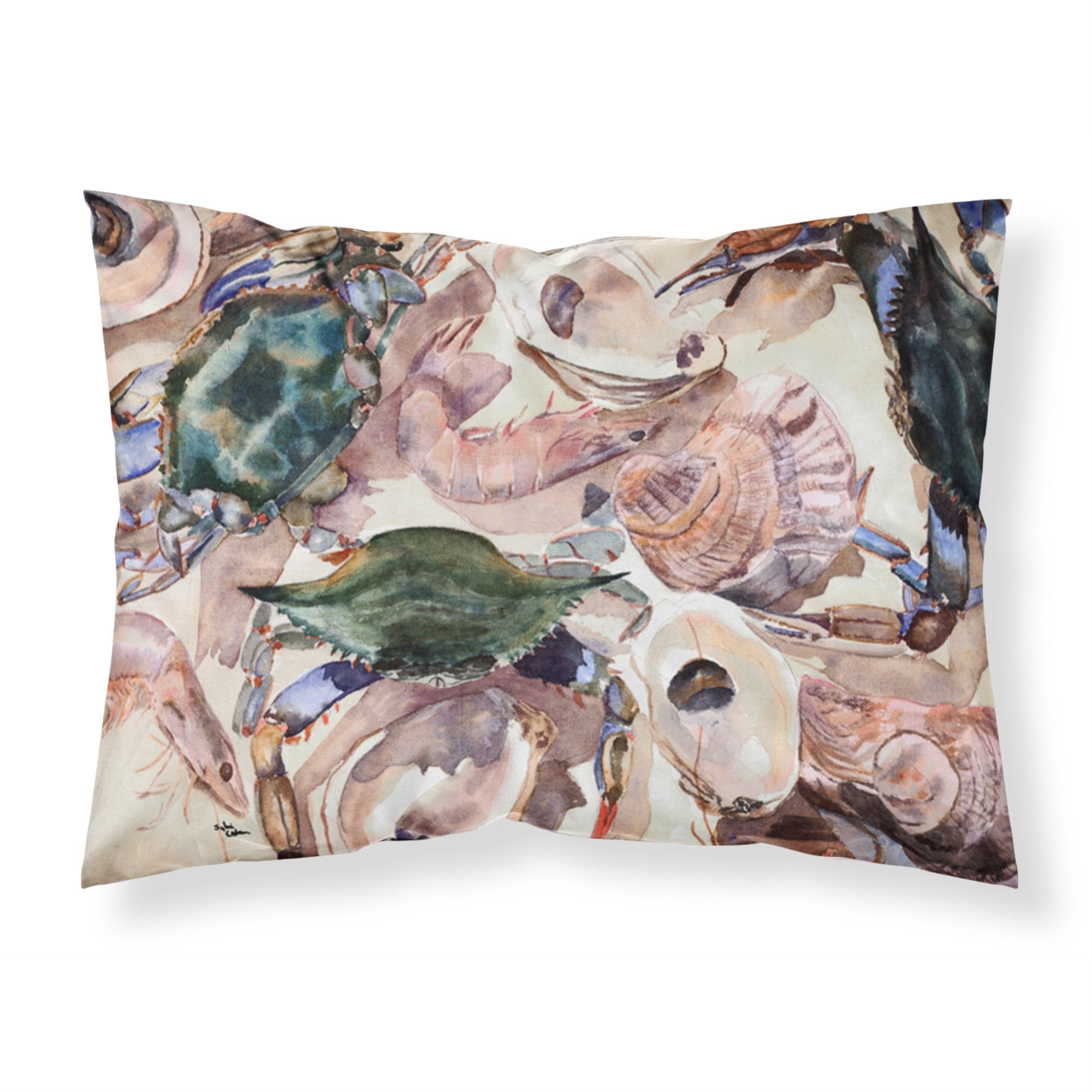 Caroline'S Treasures 8618Pillowcase Crab Moisture Wicking Fabric Standard Pillowcase, Large, Multicolor