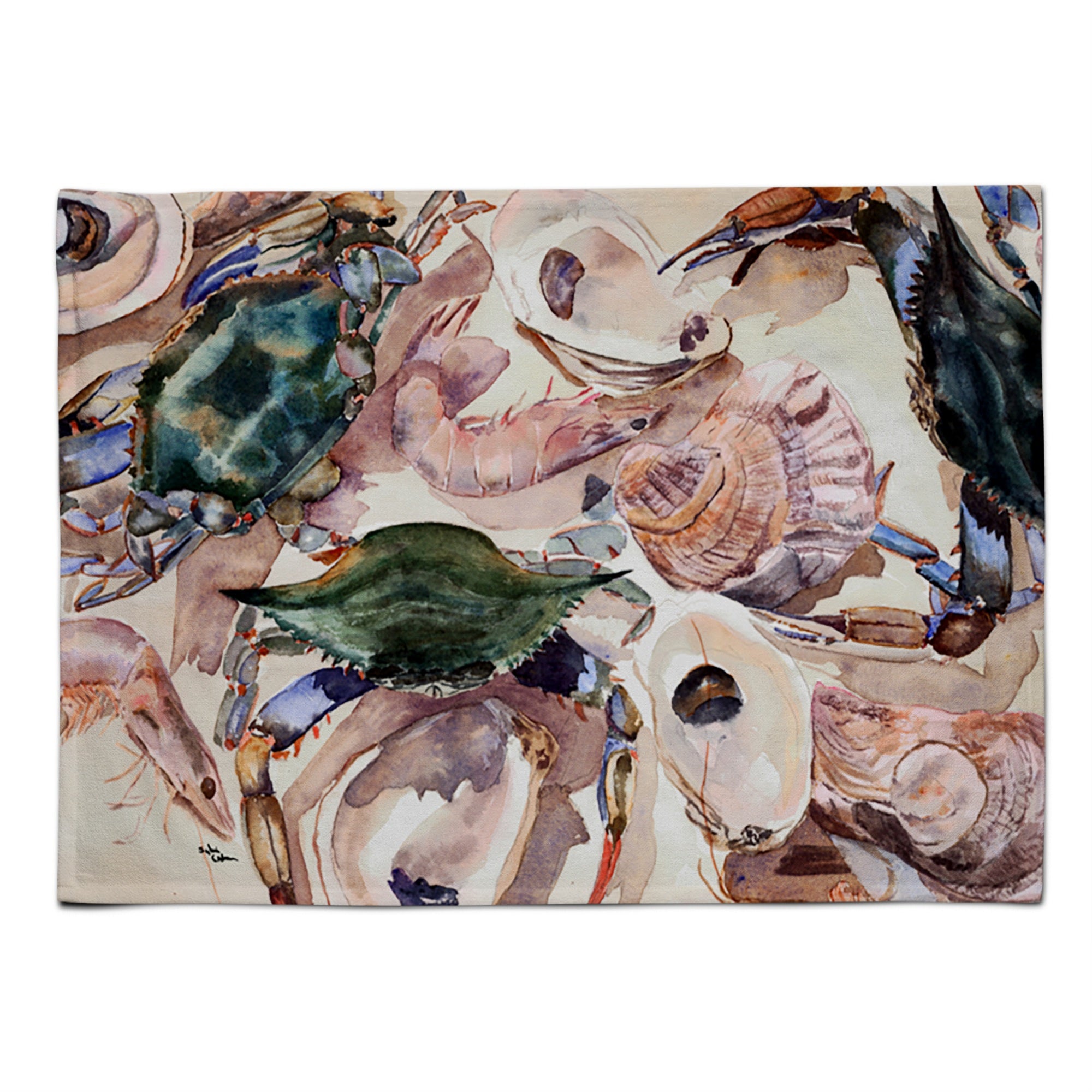 Caroline'S Treasures 8618Plmt Crab Fabric Placemat, Multicolor