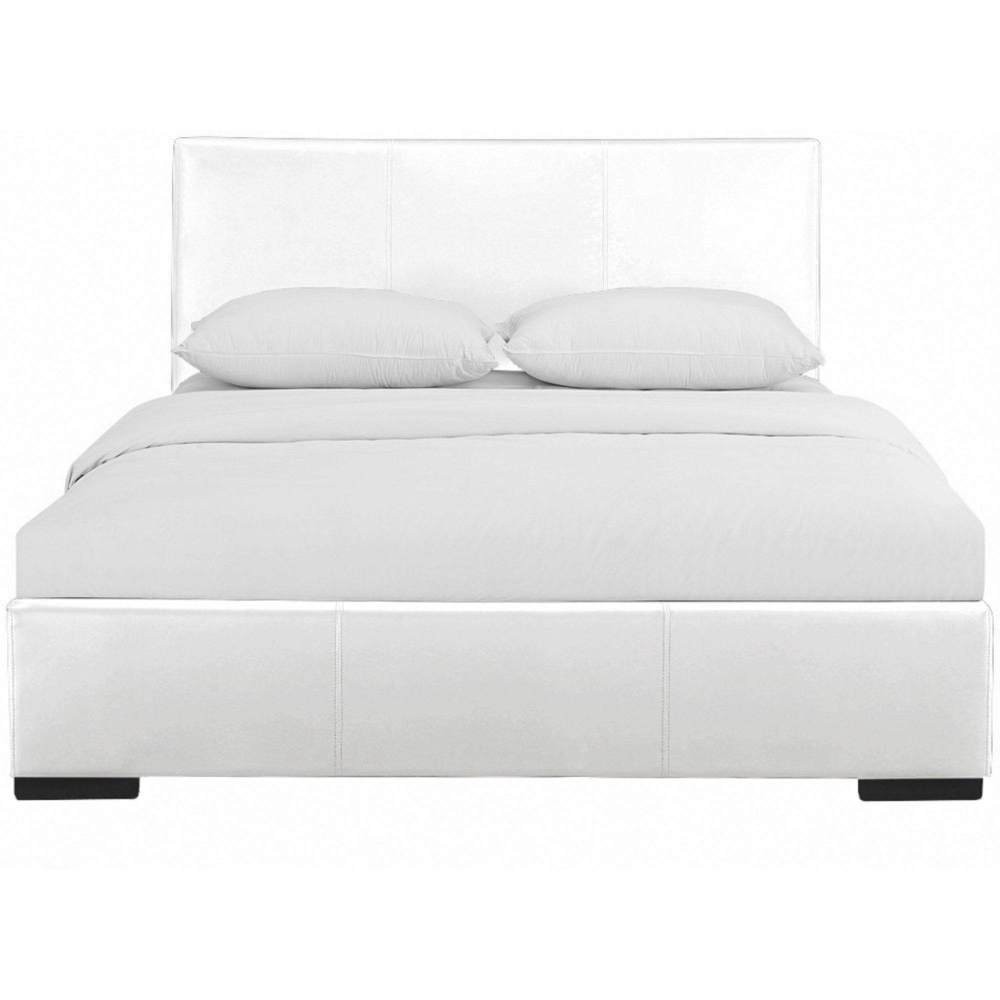 Hindes Upholstered Platform Bed, White, Queen