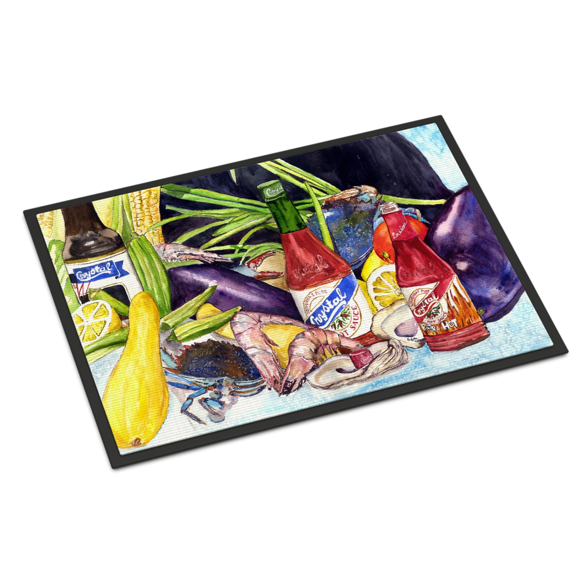 Caroline'S Treasures 8637Mat Crystal Hot Sauce With Seafood Indoor Or Outdoor Mat, 18 X 27, Multicolor